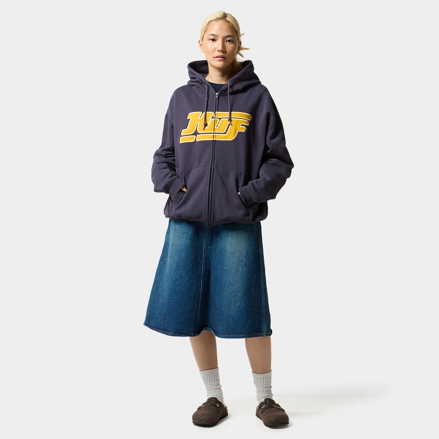 HUF (ハフ) Worldwide JP /HOODIES（パーカー）/ EXHAUST FULL ZIP HOODIE商品 / BLACK