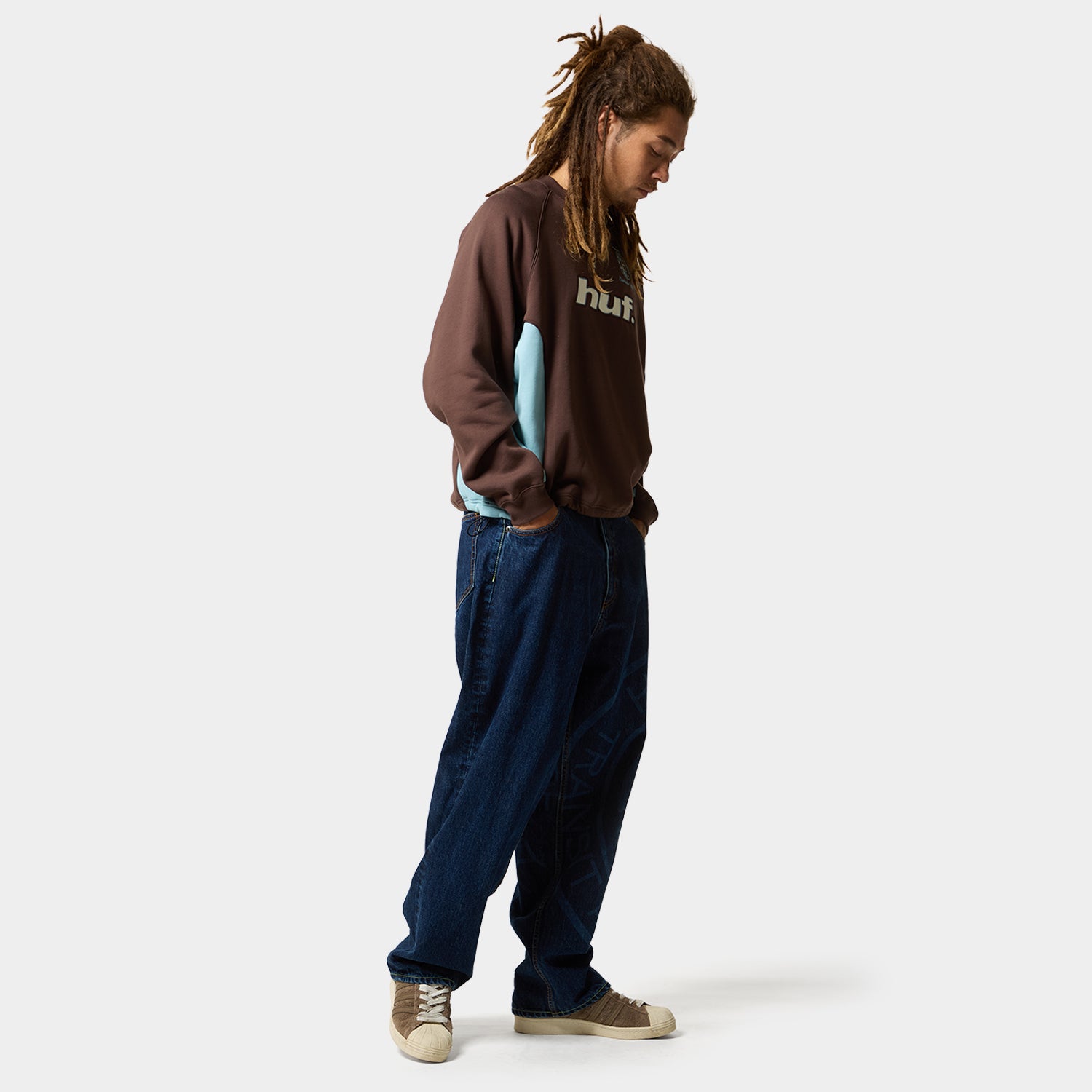 HUF (ハフ) Worldwide JP /SWEATSHIRTS（スウェットシャツ）/ LUX DRAWCORD CREW商品 / BISON