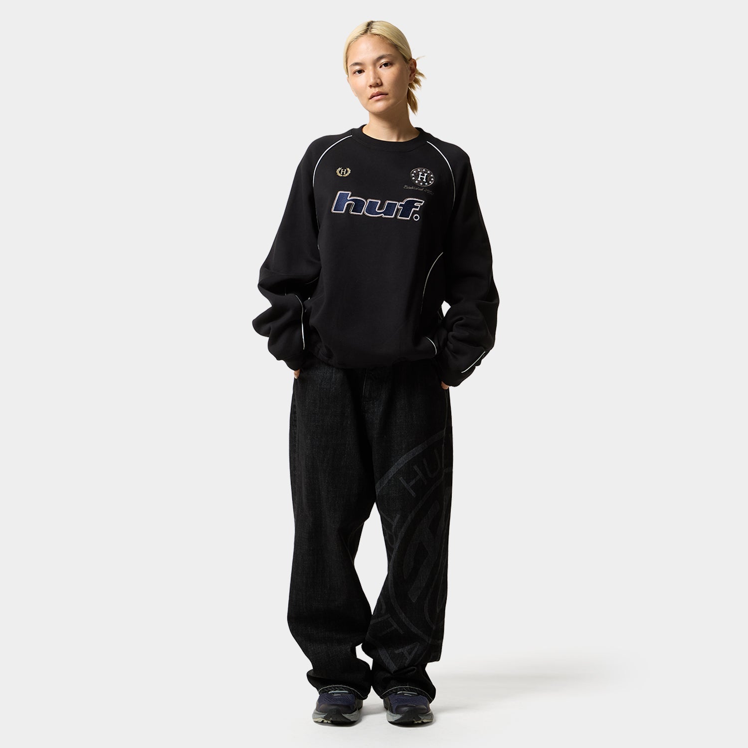 HUF (ハフ) Worldwide JP /SWEATSHIRTS（スウェットシャツ）/ LUX DRAWCORD CREW商品 / BISON