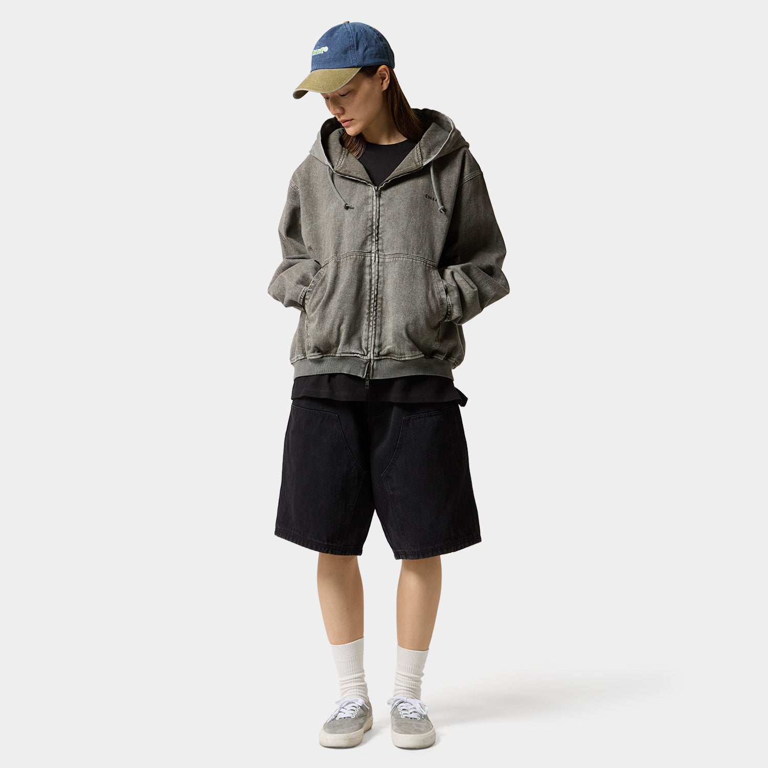 HUF®eightynine FULL ZIP HOODIE ASH GREY HUF eightynine WASHED FULL ZIP HOODIE（パーカー）｜HUF（ハフ）の
