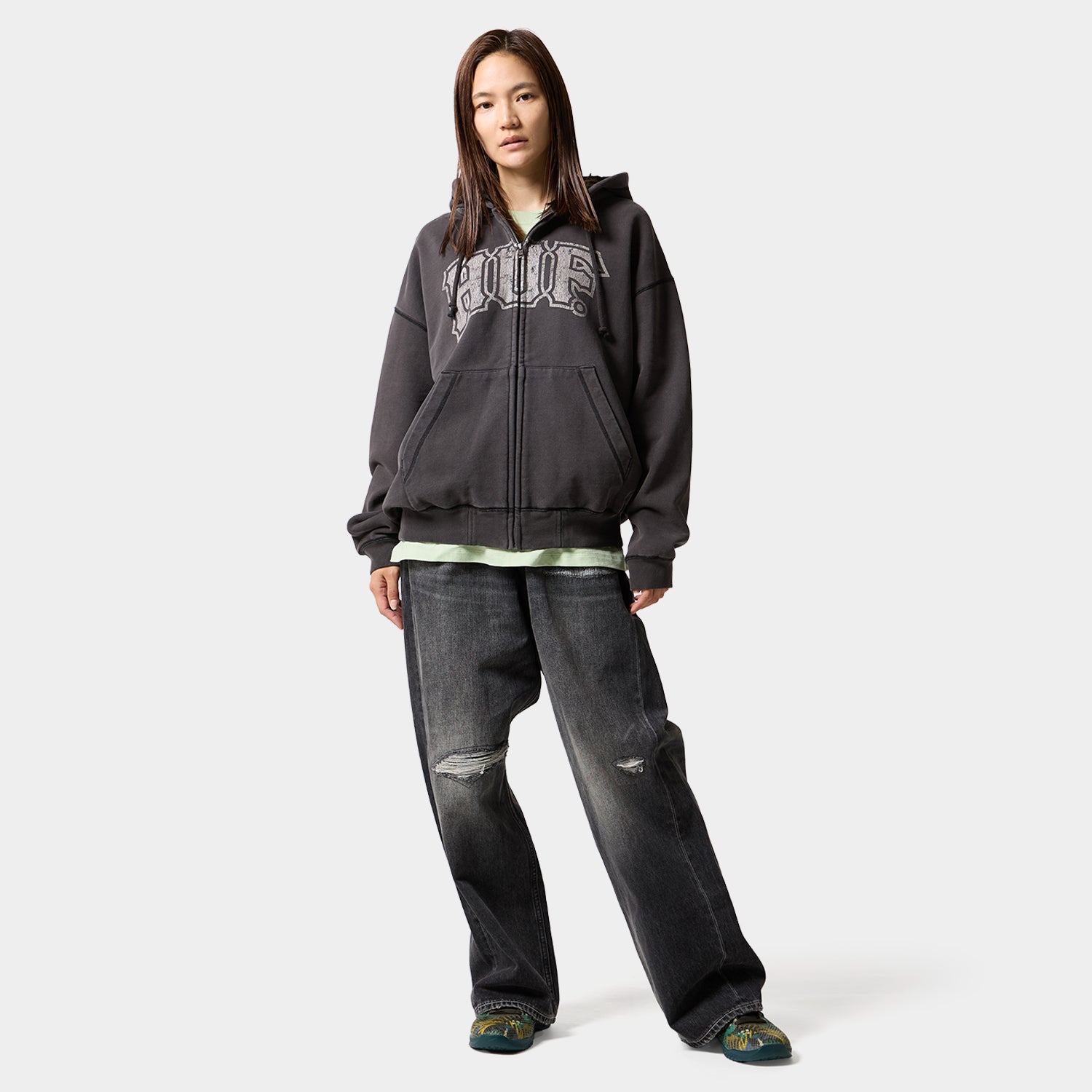 HUF (ハフ) Worldwide JP /HOODIES（パーカー）/ CLASSIC ARCH FULL ZIP HOODIE商品 / BLEACH