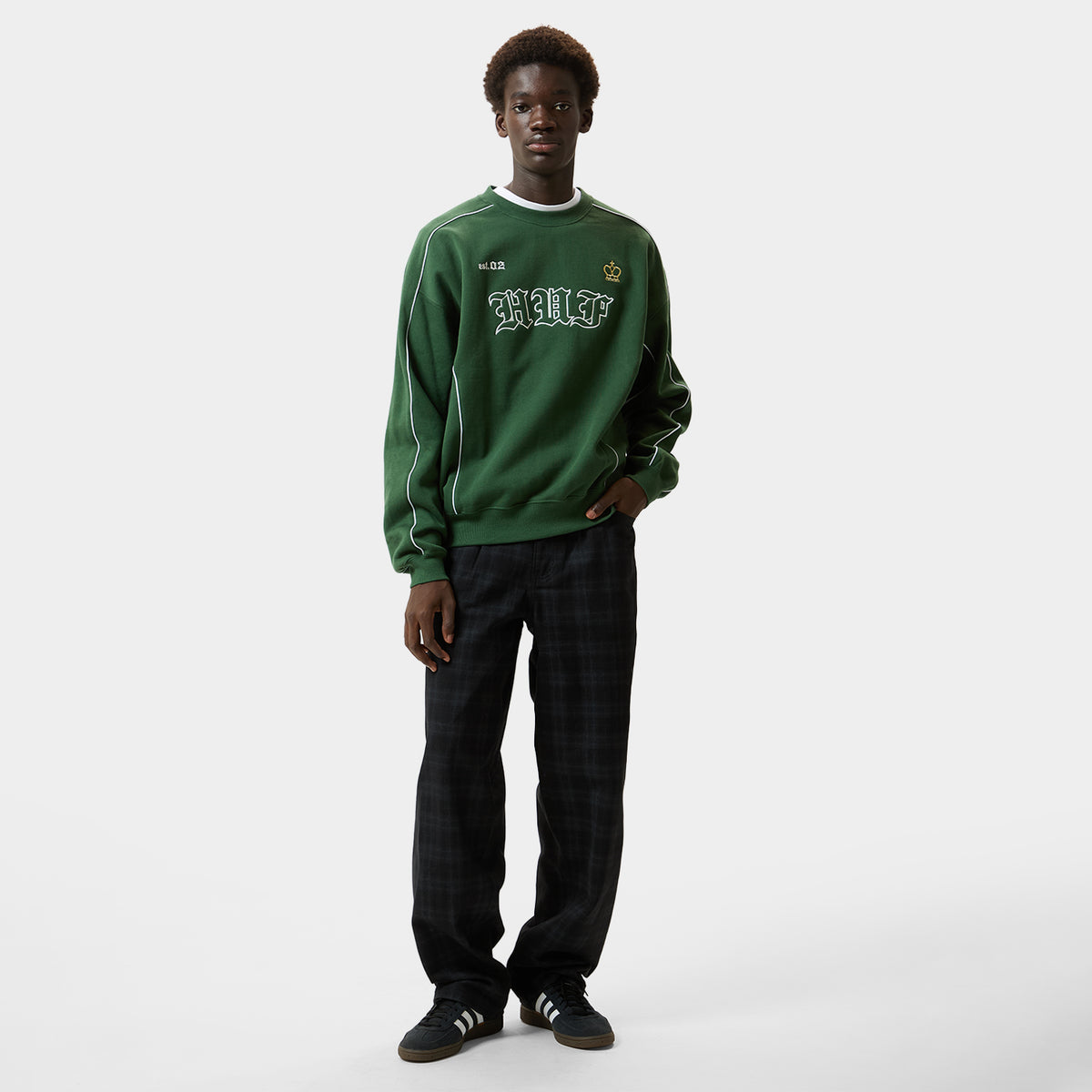 HUF (ハフ) Worldwide JP /SWEATSHIRTS（スウェットシャツ）/ HARD LUXE CREW商品 / BLACK