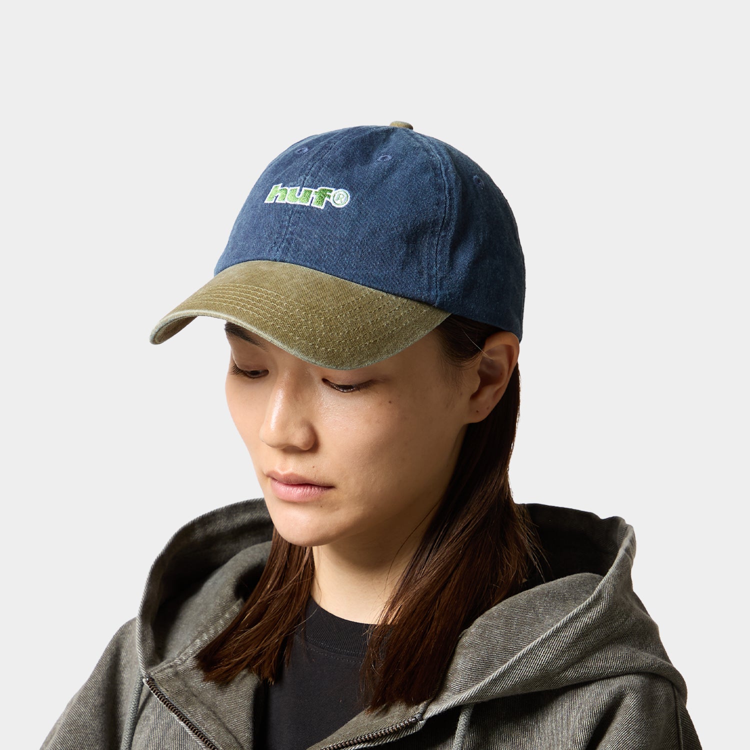 HUF (ハフ) Worldwide JP /HATS ＆ BEANIES（ハット&ビーニー）/ TWO TONE 89 WASHED 6 PANEL HAT商品 / NAVY