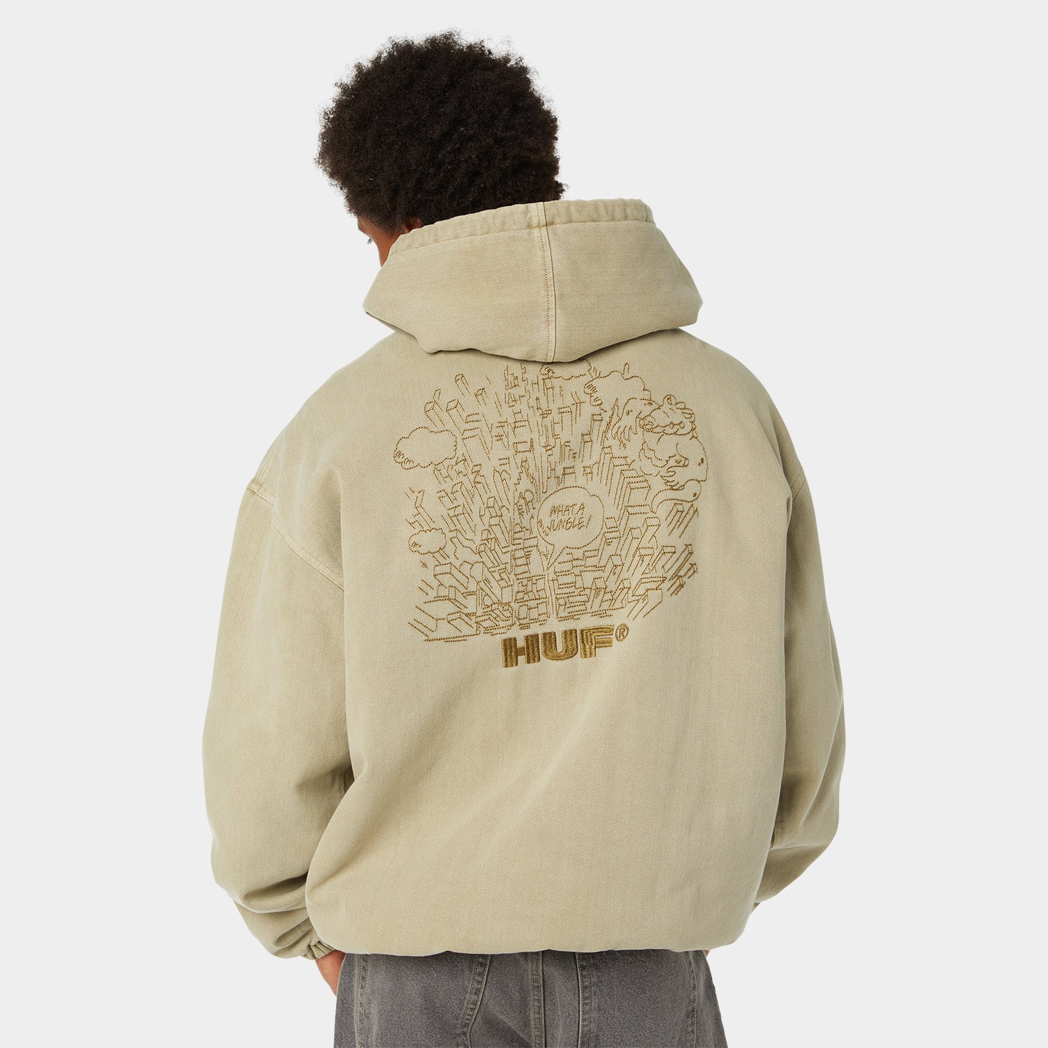 HUF (ハフ) Worldwide JP /JACKETS（ジャケット）/ WHAT A JUNGLE DENIM WORK JACKET商品 / EVERGREEN