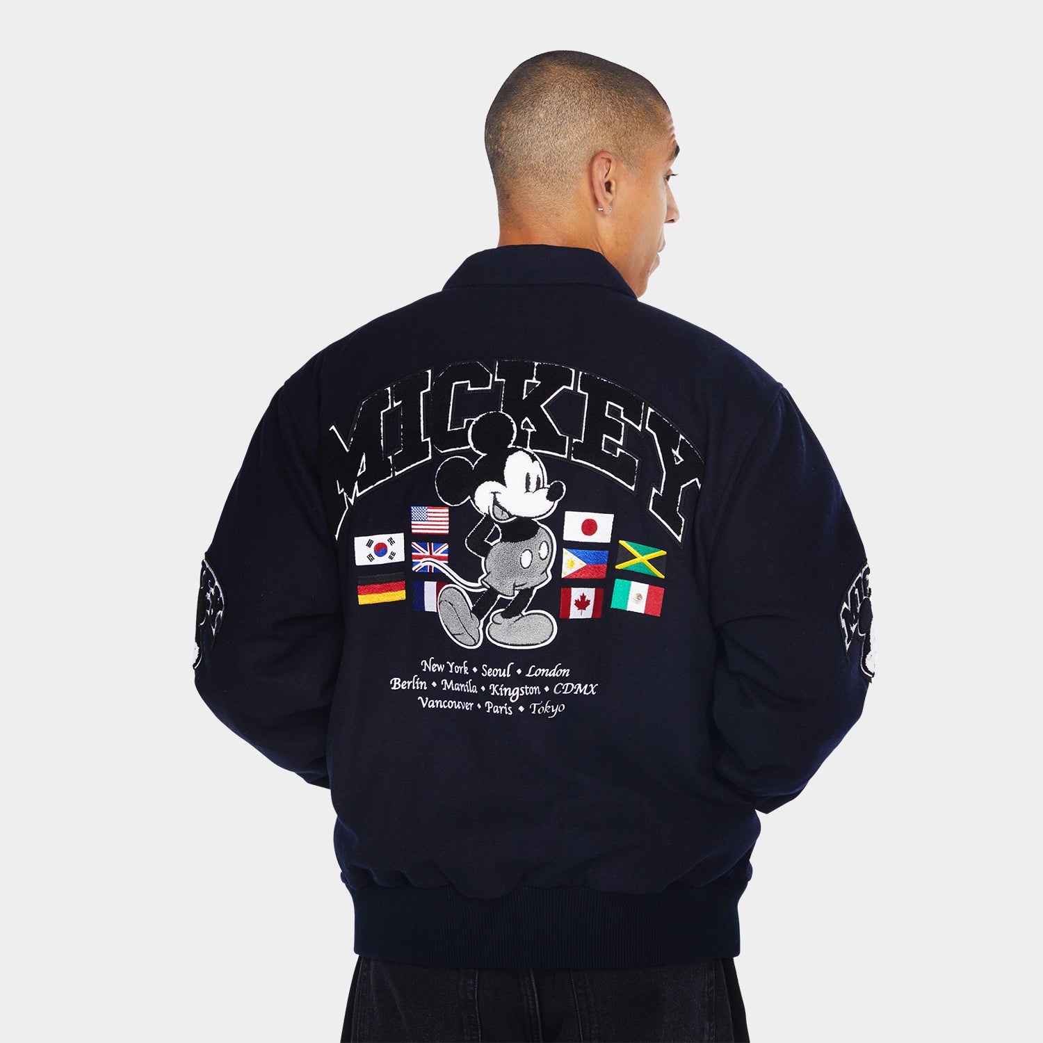 HUF (ハフ) Worldwide JP /JACKETS（ジャケット）/ DISNEY | HUF WORLDWIDE TOUR VARSITY JACKET商品 / NAVY