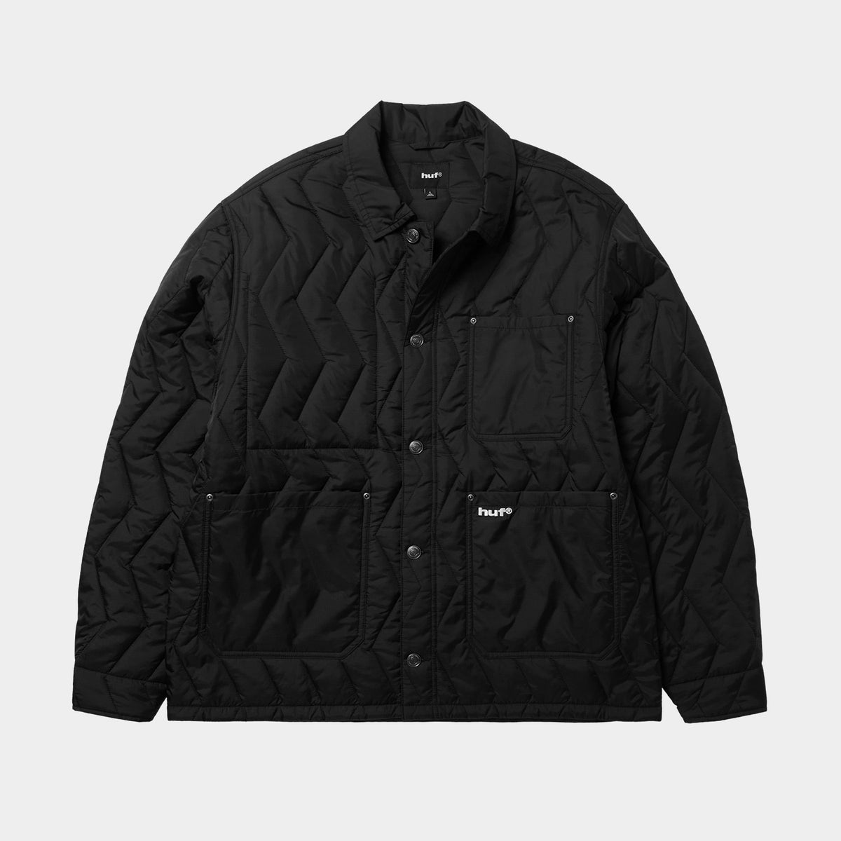 HUF (ハフ) Worldwide JP /JACKETS（ジャケット）/ ZIG ZAG QUILTED CHORE JACKET商品 / BLACK