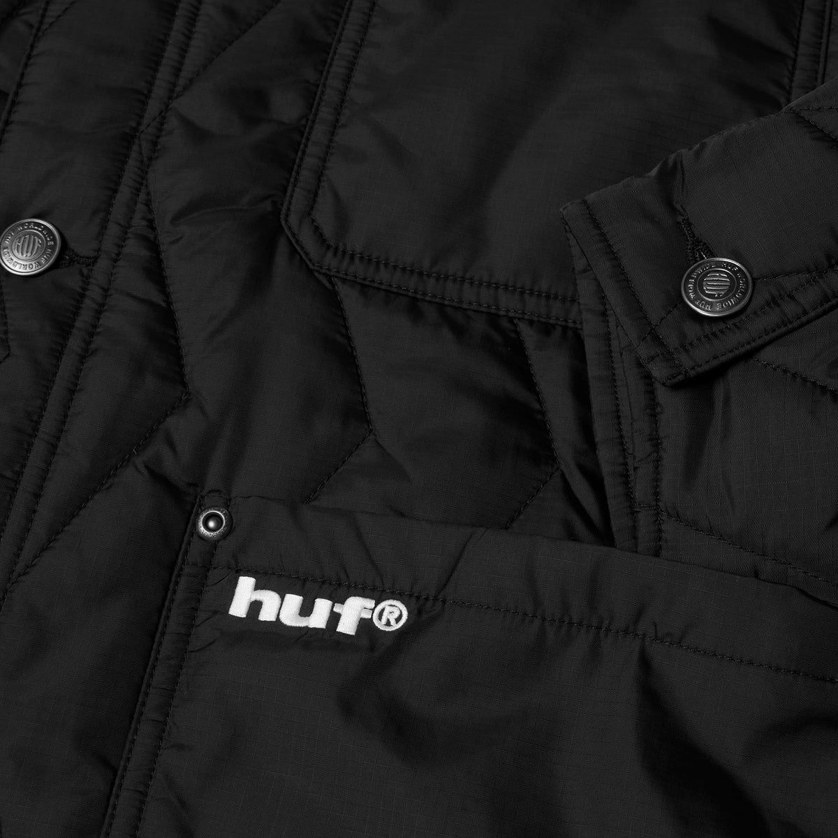 HUF (ハフ) Worldwide JP /JACKETS（ジャケット）/ ZIG ZAG QUILTED CHORE JACKET商品 / BLACK
