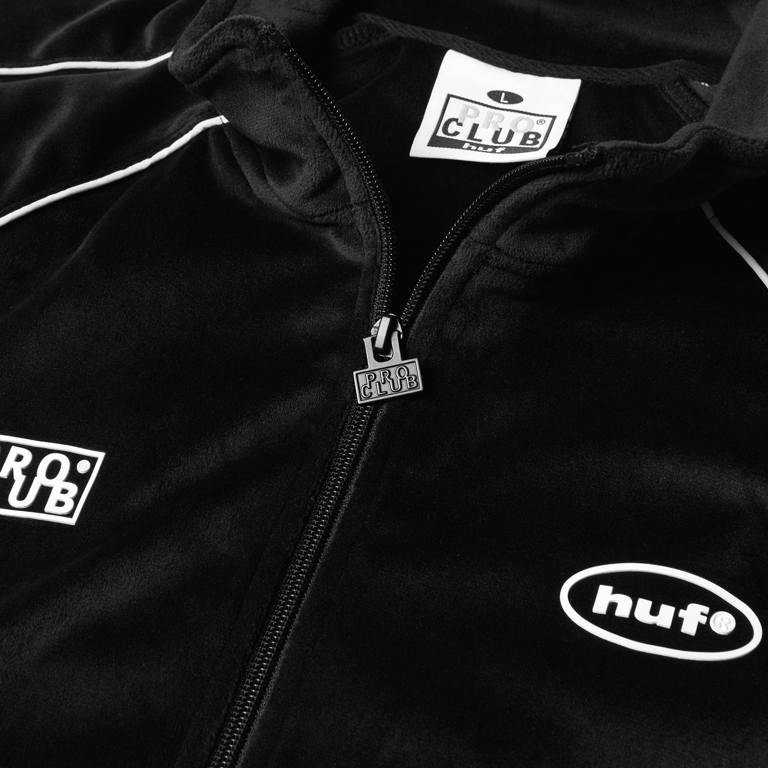 HUF (ハフ) Worldwide JP /JACKETS（ジャケット）/ HUF X PROCLUB VELOUR TRACK JACKET商品 / BLACK