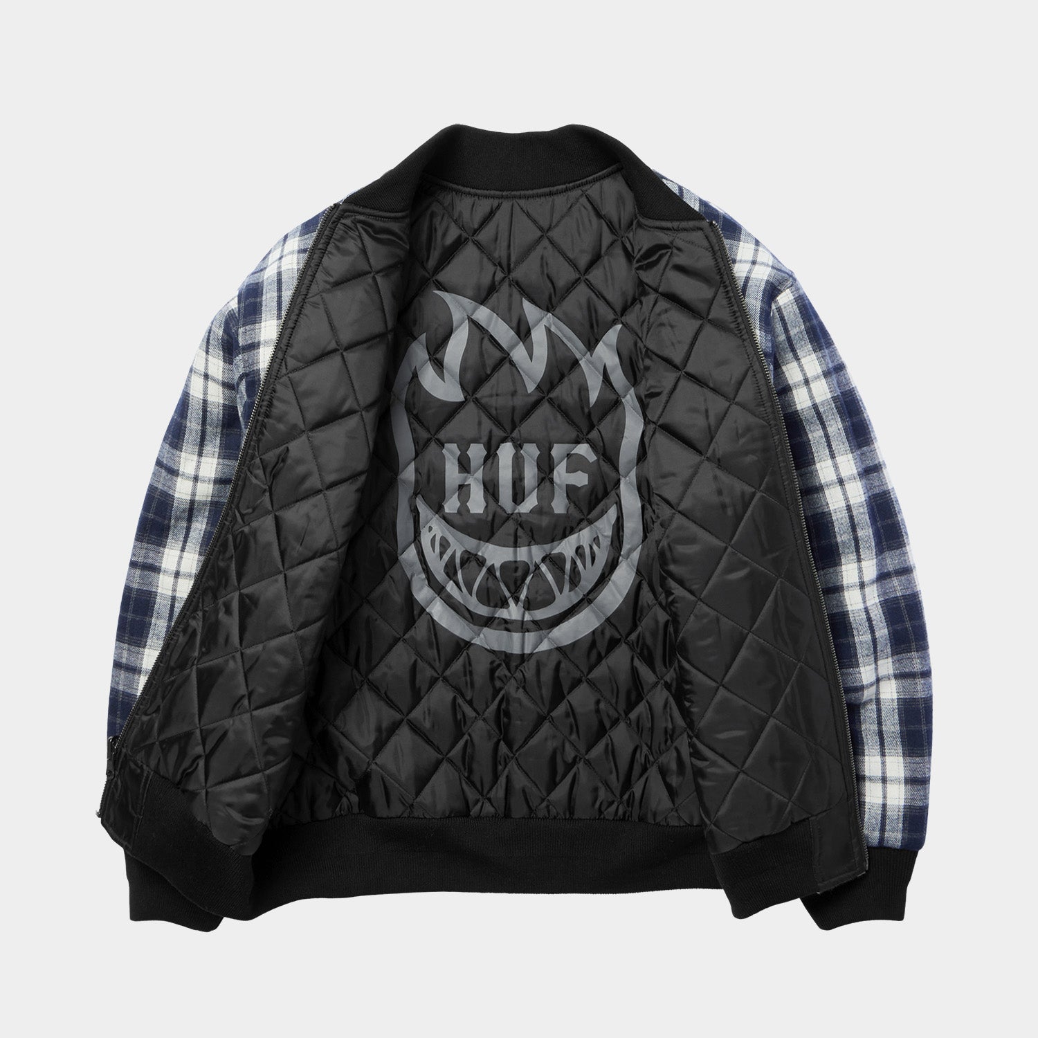 HUF (ハフ) Worldwide JP /JACKETS（ジャケット）/ huf X SPITFIRE REVERSIBLE PLAID JACKET商品 / NAVY/BLACK