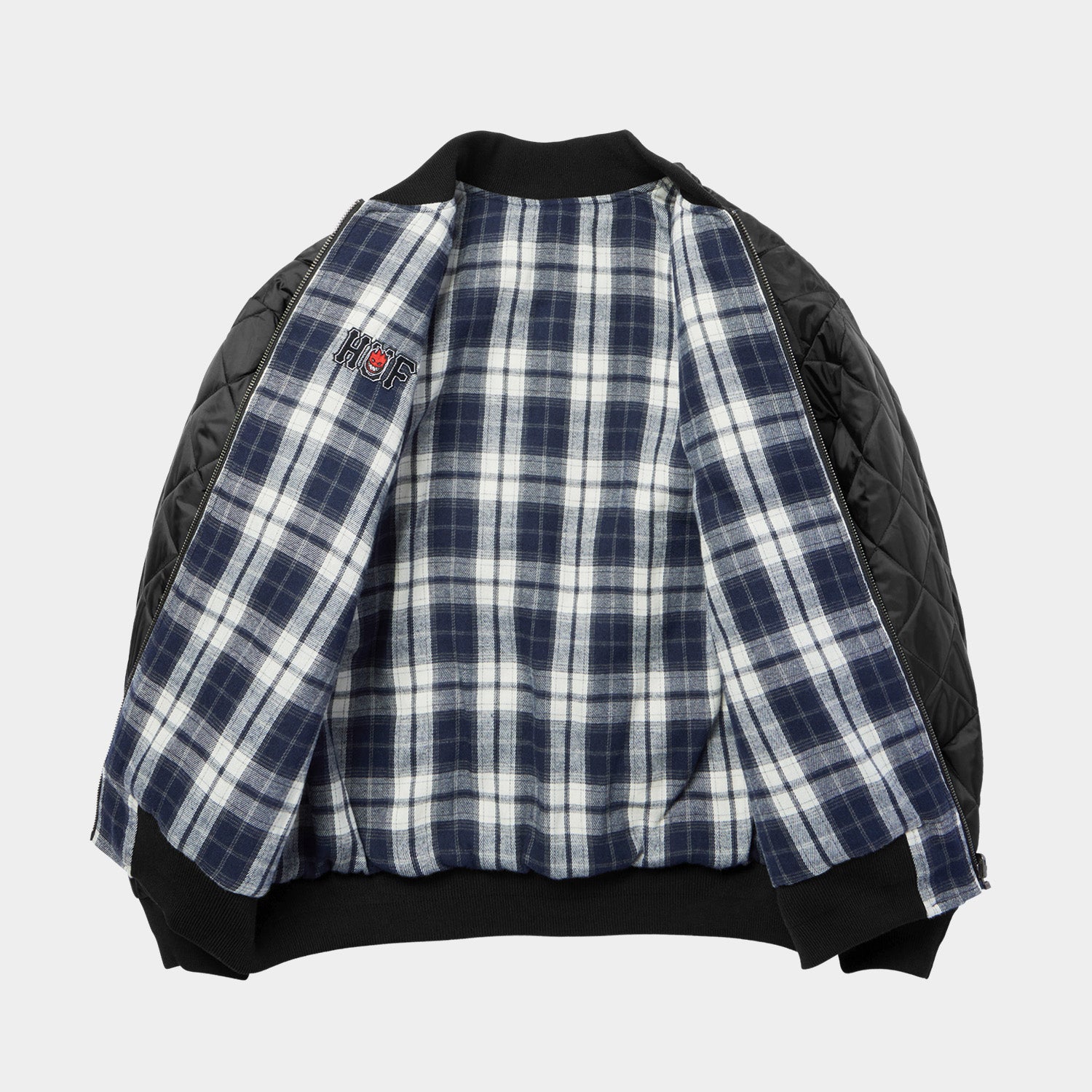 HUF (ハフ) Worldwide JP /JACKETS（ジャケット）/ huf X SPITFIRE REVERSIBLE PLAID JACKET商品 / NAVY/BLACK