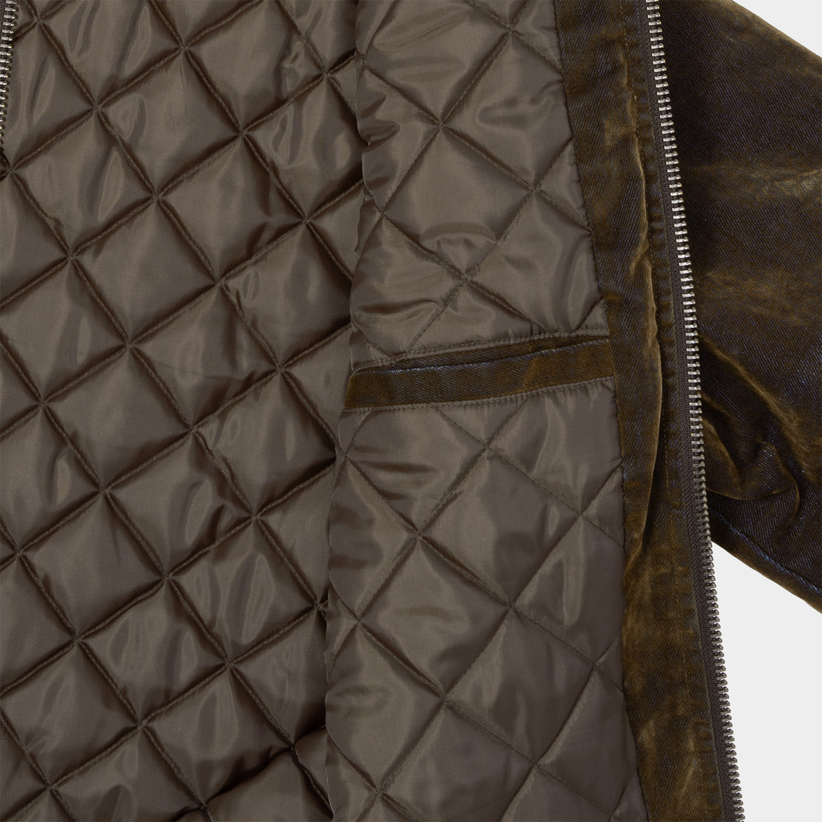 HUF (ハフ) Worldwide JP /JACKETS（ジャケット）/ FLOCKED DENIM HOODED JACKET商品 / STONE