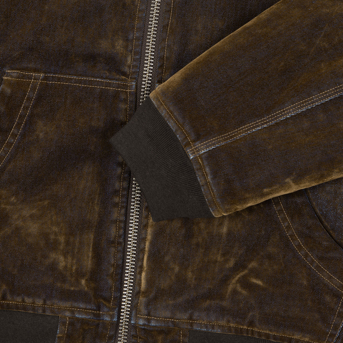 HUF (ハフ) Worldwide JP /JACKETS（ジャケット）/ FLOCKED DENIM HOODED JACKET商品 / STONE