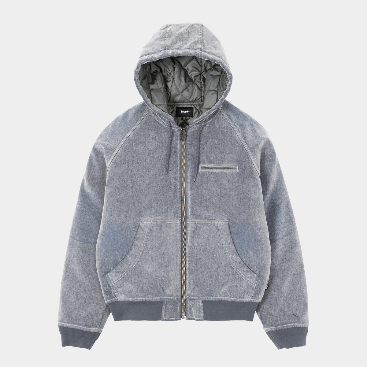 HUF (ハフ) Worldwide JP / JACKETS（ジャケット） / FLOCKED DENIM HOODED JACKET商品 / STONE