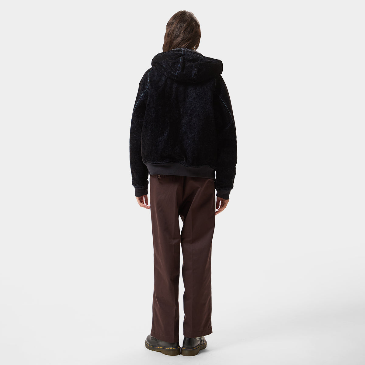 HUF (ハフ) Worldwide JP /JACKETS（ジャケット）/ FLOCKED DENIM HOODED JACKET商品 / STONE