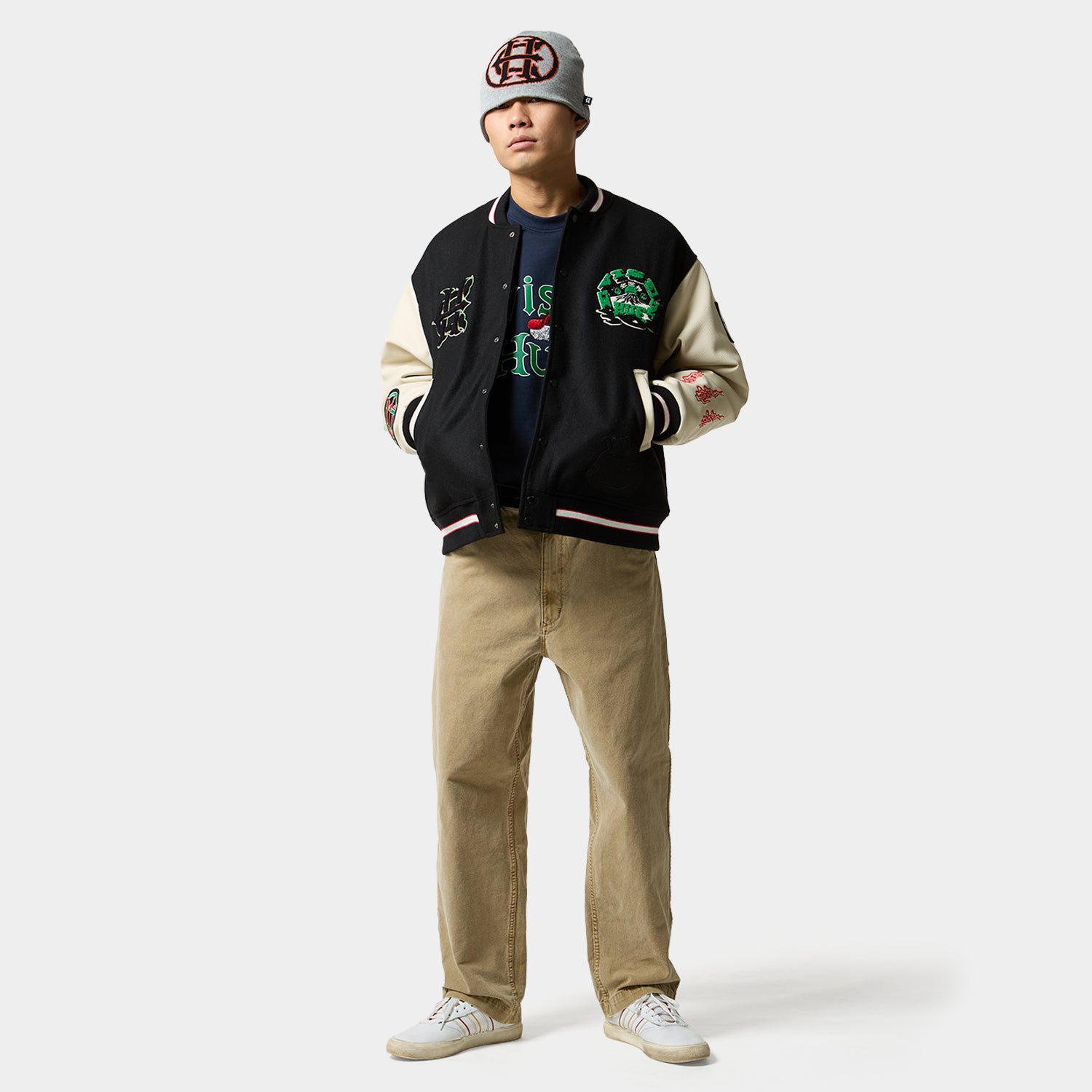 HUF (ハフ) Worldwide JP /JACKETS（ジャケット）/ HUF X EVISEN STADIUM LOGO JACKET商品 / BLACK
