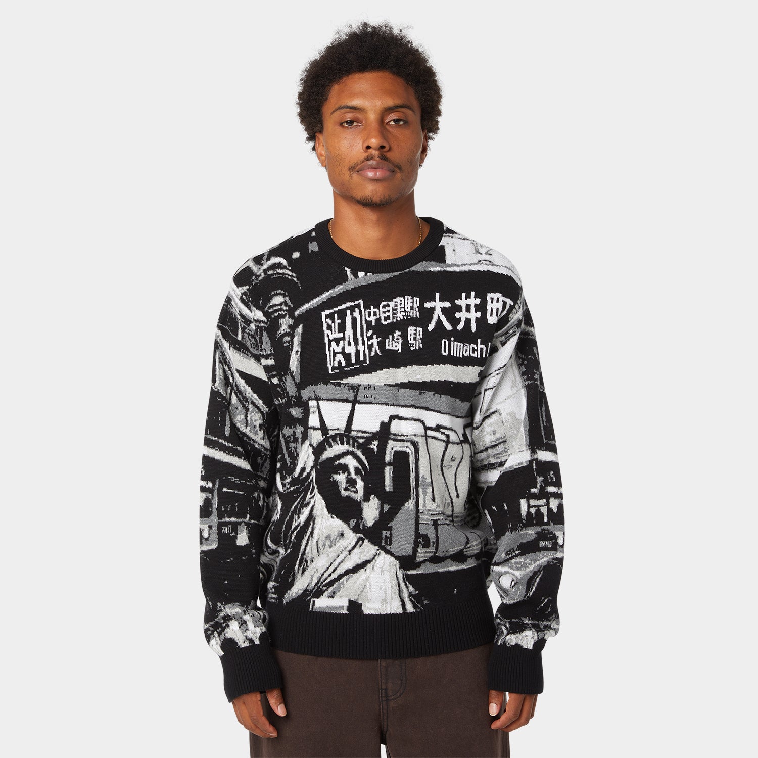HUF (ハフ) Worldwide JP /KNITS & SWEATERS（ニット&セーター）/ WORLDWIDE COMMUTER SWEATER商品 / BLACK