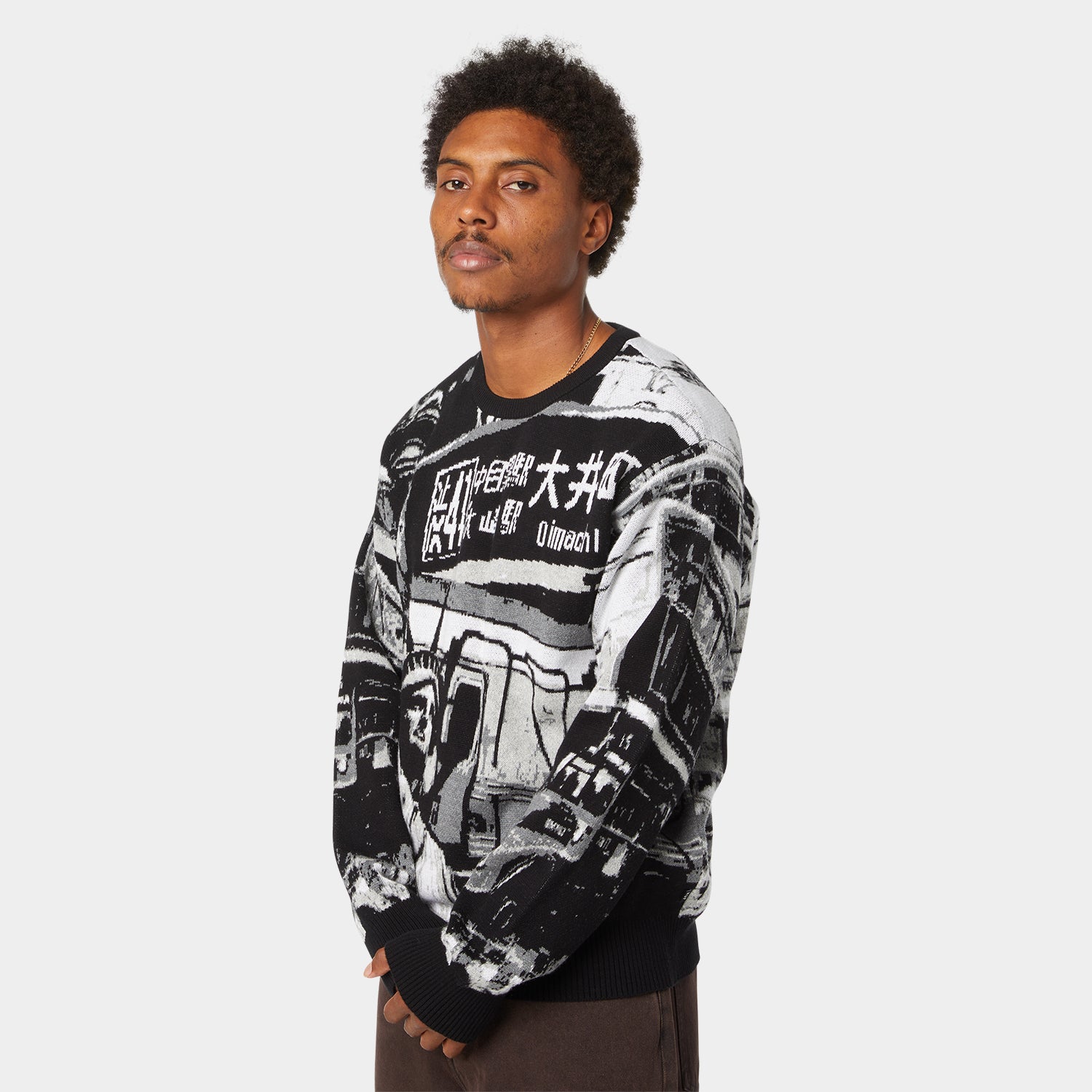 HUF (ハフ) Worldwide JP /KNITS & SWEATERS（ニット&セーター）/ WORLDWIDE COMMUTER SWEATER商品 / BLACK
