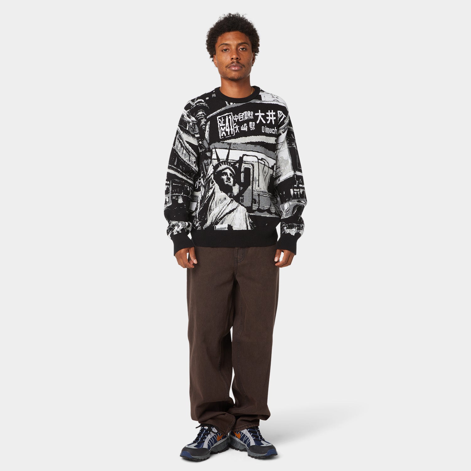 HUF (ハフ) Worldwide JP /KNITS & SWEATERS（ニット&セーター）/ WORLDWIDE COMMUTER SWEATER商品 / BLACK