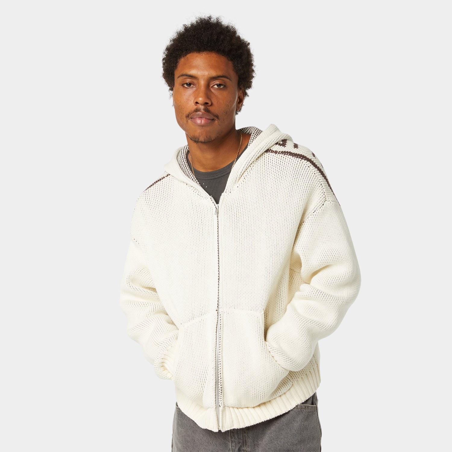 TOKEN ZIP HOODED SWEATER｜KNITS & SWEATERS（ニット&セーター