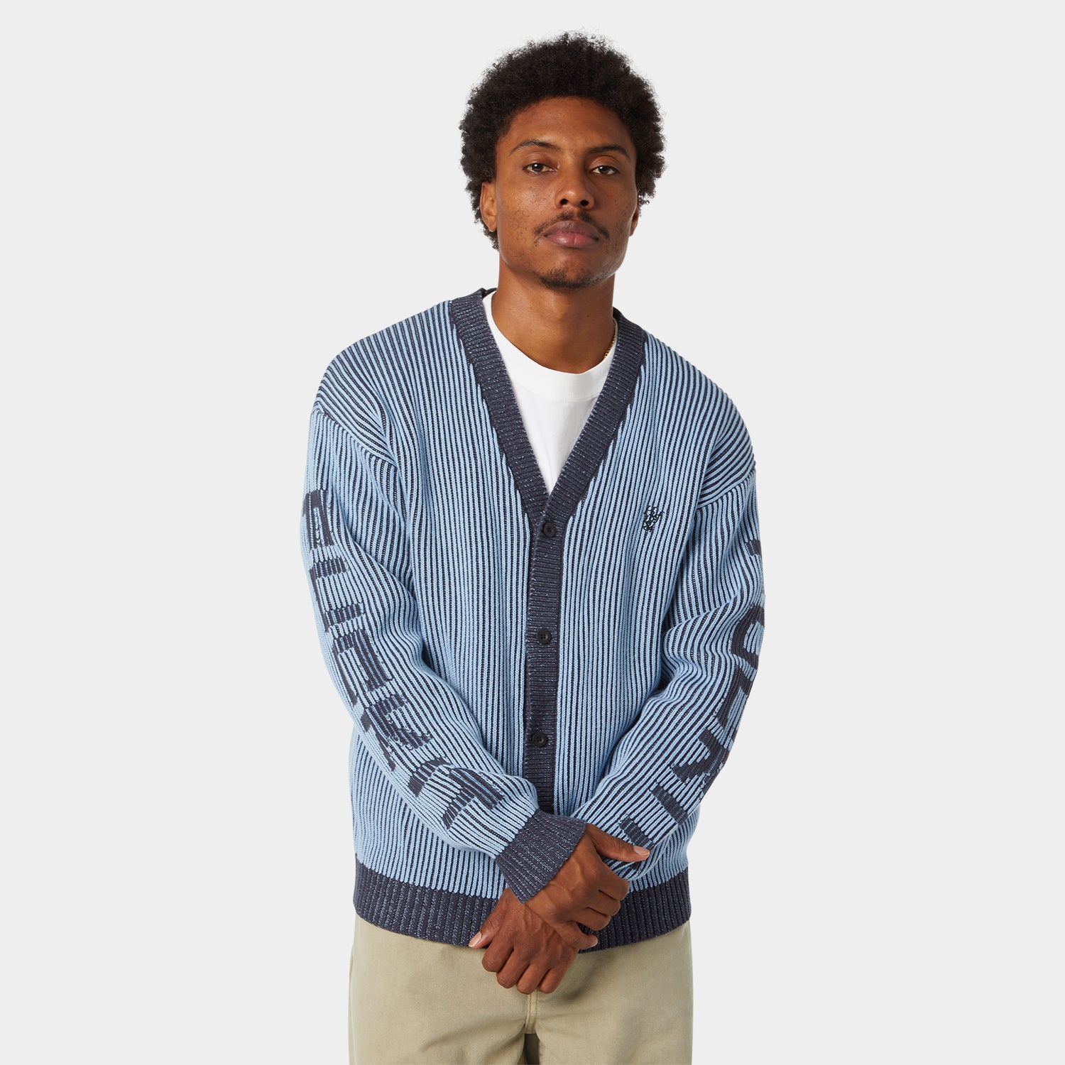 HUF (ハフ) Worldwide JP /KNITS & SWEATERS（ニット&セーター）/ REPEATER CARDIGAN商品 / WASHED BLUE