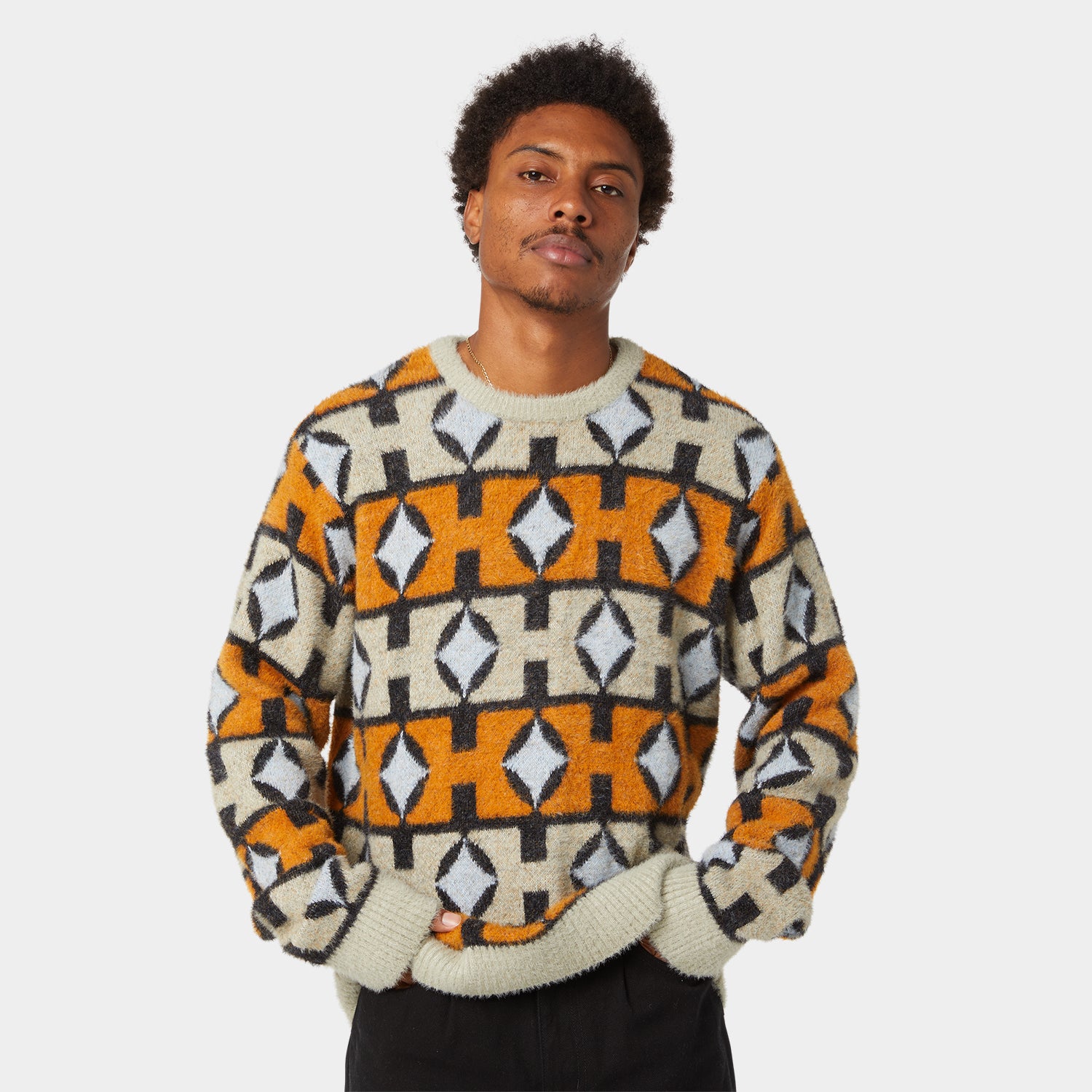 HUF (ハフ) Worldwide JP /KNITS & SWEATERS（ニット&セーター）/ SPACE AGE CREWNECK SWEATER商品 / PINE