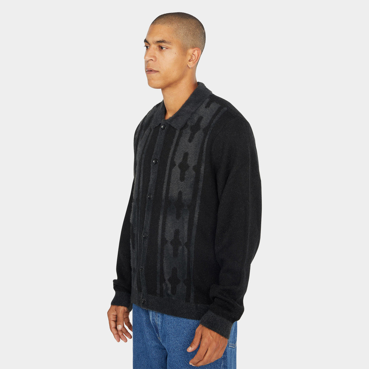 HUF ハフ ホルス ジャガード セーター ニットLサイズ 黒 HUF（ハフ）の 
