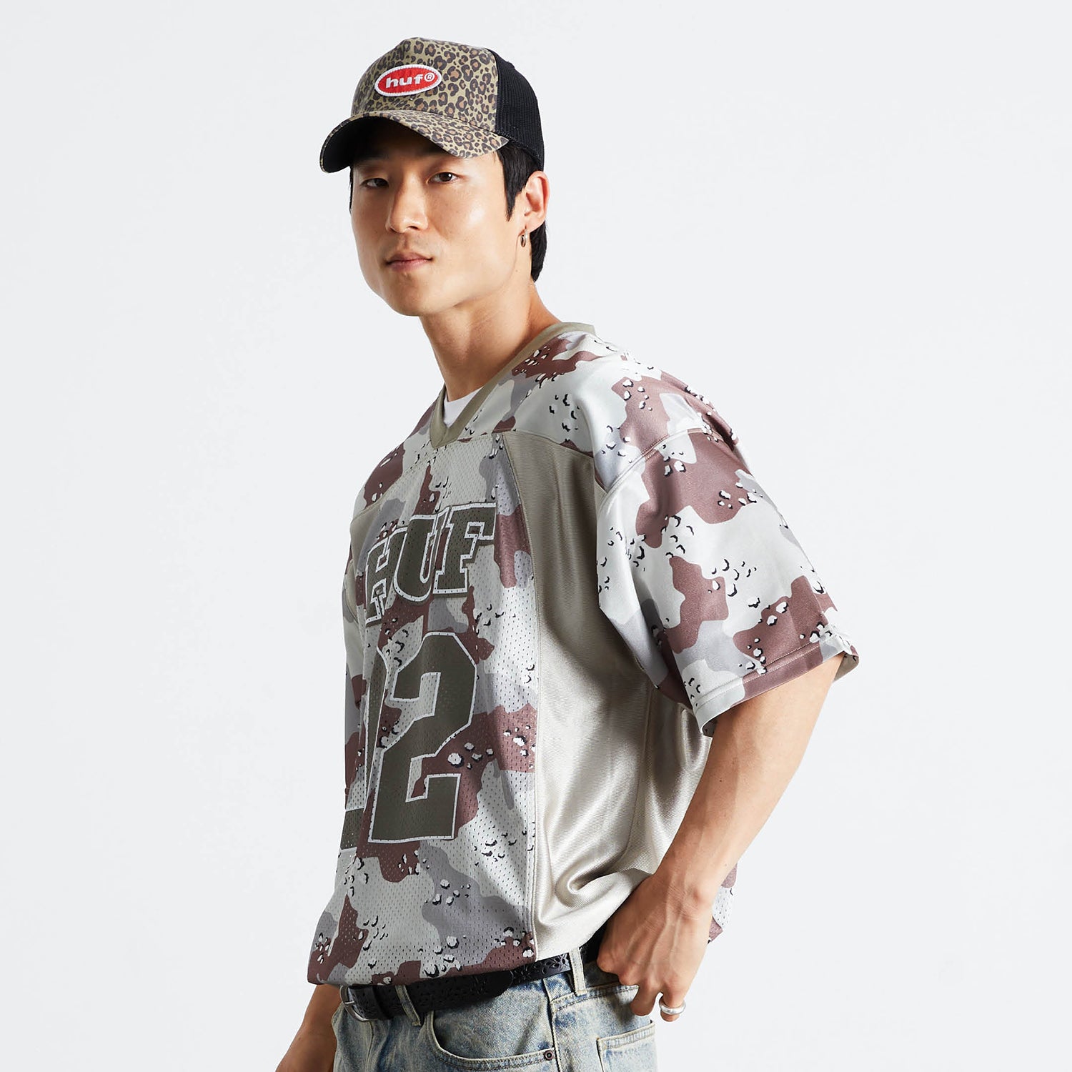 HUF (ハフ) Worldwide JP /TOPS & SHIRTS（トップス&シャツ）/ CAMO FOOTBALL JERSEY商品 / BROWN
