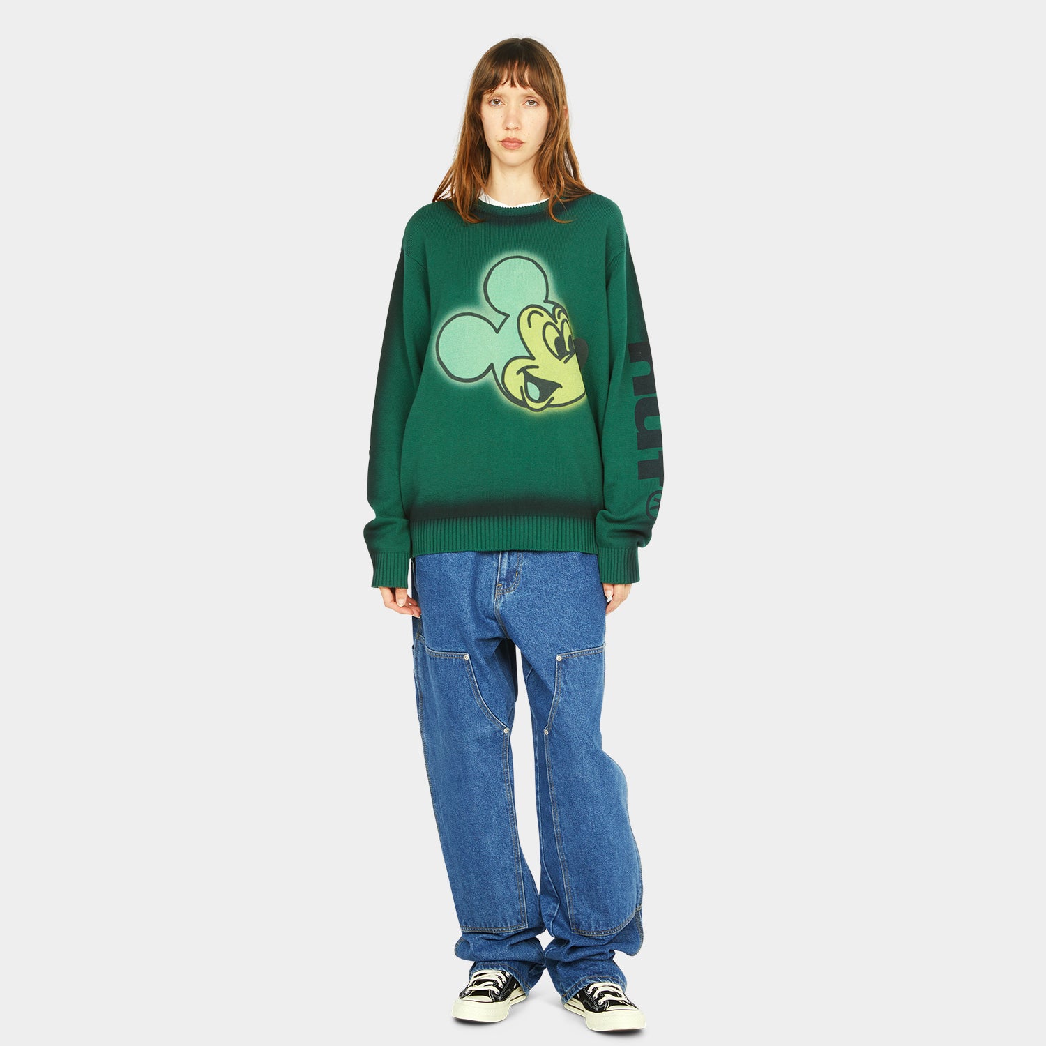 DISNEY | HUF MICKEY SPRAY CREWNECK SWEATER｜KNITS & SWEATERS