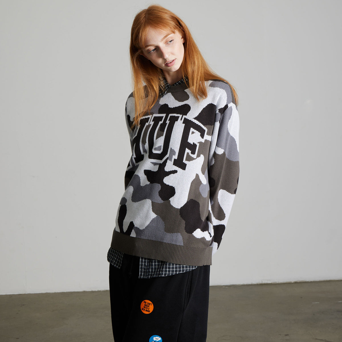 HUF (ハフ) Worldwide JP /KNITS & SWEATERS（ニット&セーター）/ ARCH JACQUARD CAMO CREWNECK商品 / CAMO