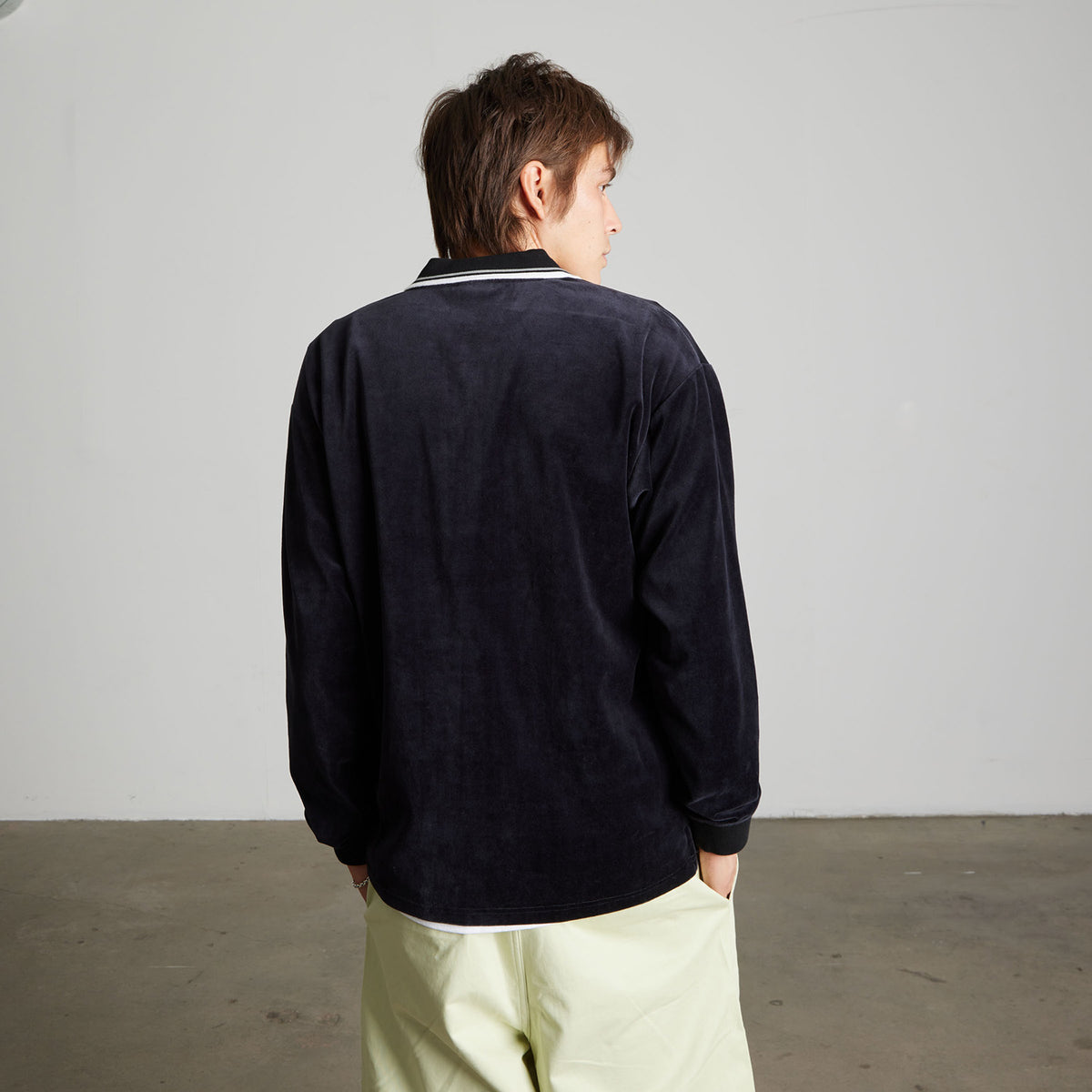 HUF (ハフ) Worldwide JP /TOPS & SHIRTS（トップス&シャツ）/ PARKER VELOUR LS POLO商品 / BROWN