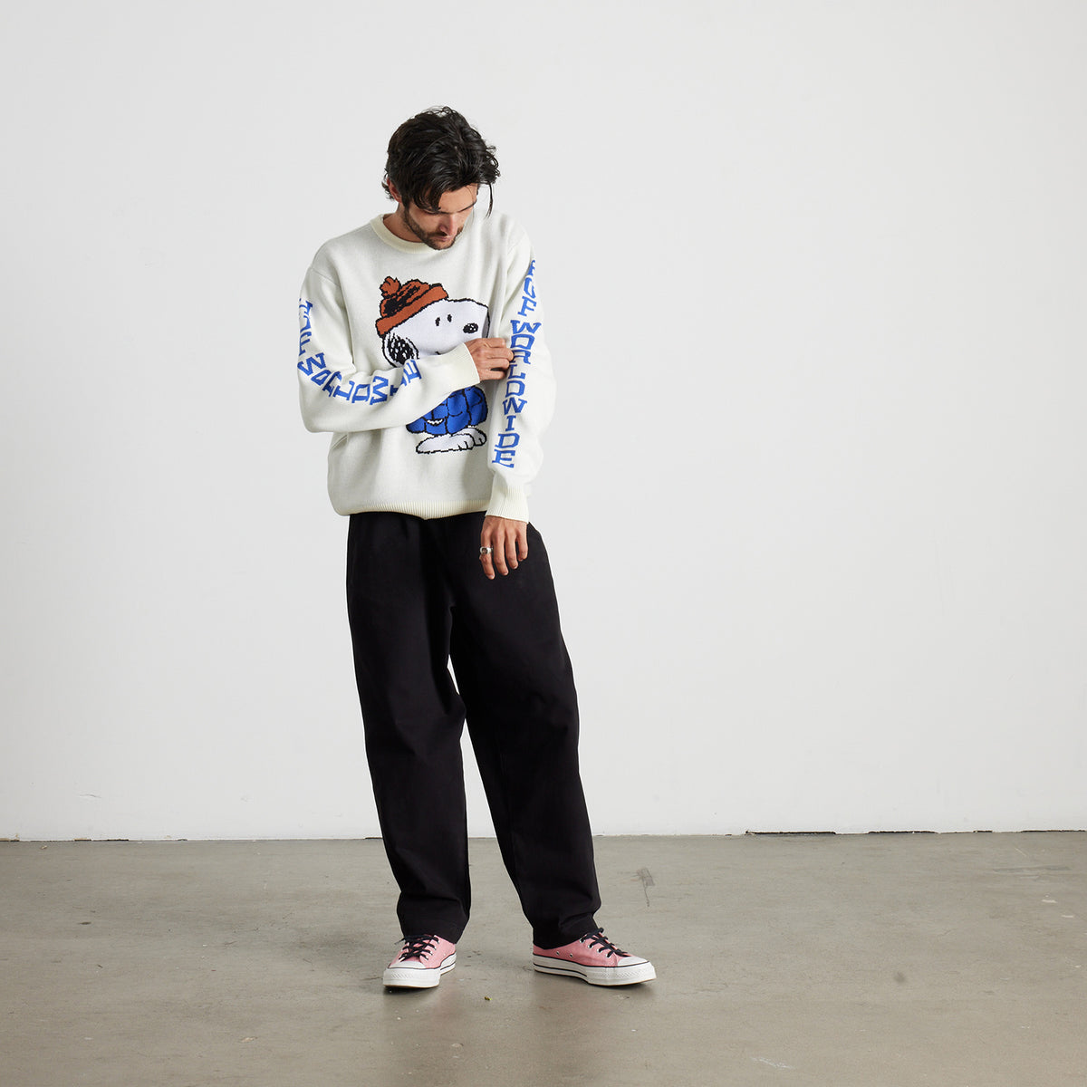 HUF (ハフ) Worldwide JP /KNITS & SWEATERS（ニット&セーター）/ SNOOPY PUFFER SWEATER商品 / BLEACH