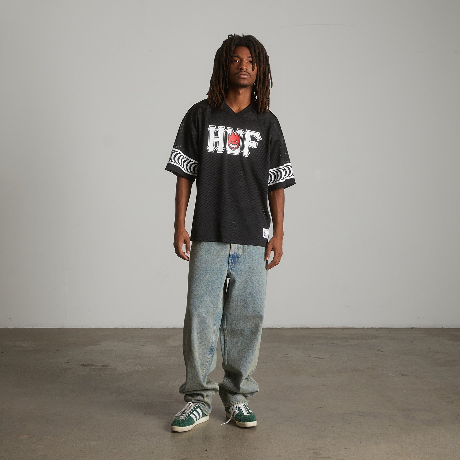 HUF (ハフ) Worldwide JP /TOPS & SHIRTS（トップス&シャツ）/ huf X SPITFIRE END ZONE JERSEY商品 / BLACK