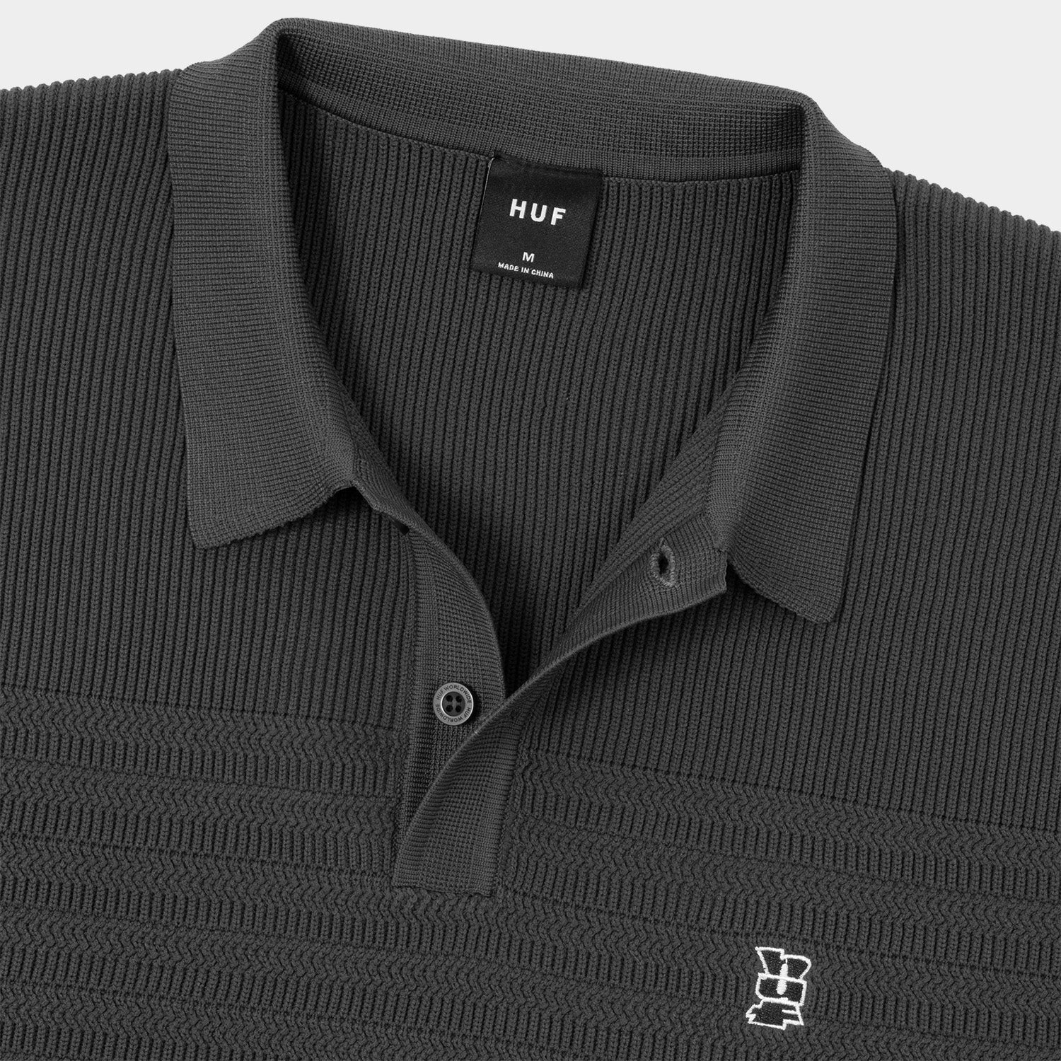 HUF (ハフ) Worldwide JP /TOPS & SHIRTS（トップス&シャツ）/ MEGABLAST KNIT POLO TOP商品 / CHARCOAL