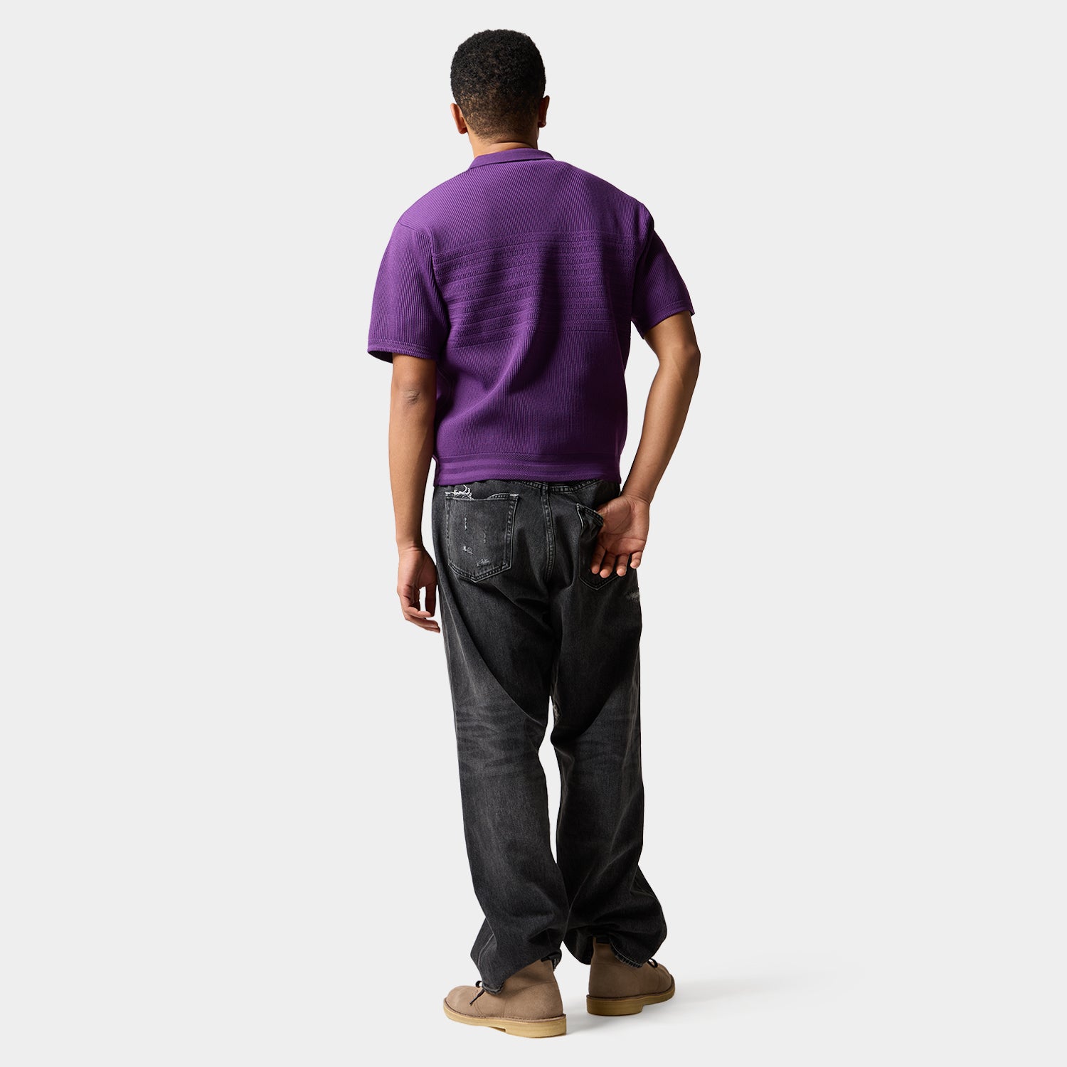 HUF (ハフ) Worldwide JP /TOPS & SHIRTS（トップス&シャツ）/ MEGABLAST KNIT POLO TOP商品 / CHARCOAL