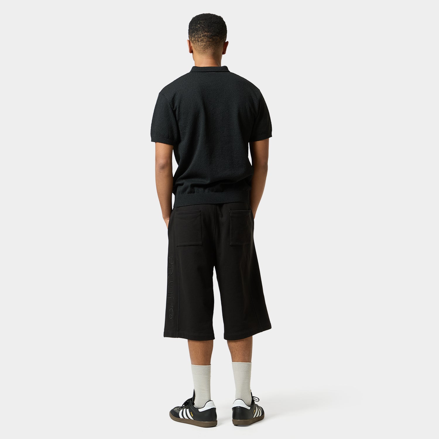 HUF (ハフ) Worldwide JP /TOPS & SHIRTS（トップス&シャツ）/ SERIF H KNIT POLO TOP商品 / BLACK
