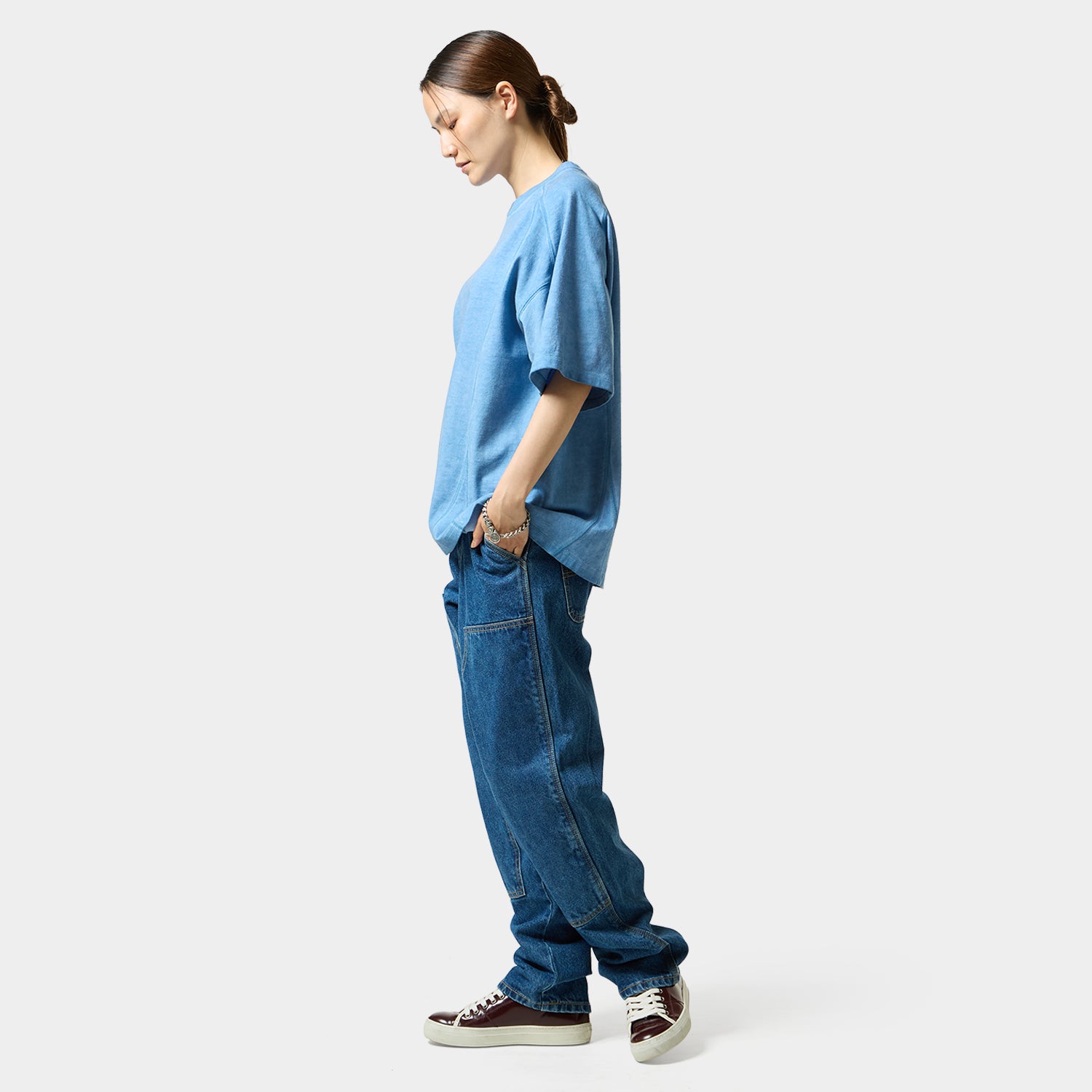 HUF (ハフ) Worldwide JP /TOPS & SHIRTS（トップス&シャツ）/ WASHED PANELED CREW商品 / LT BLUE