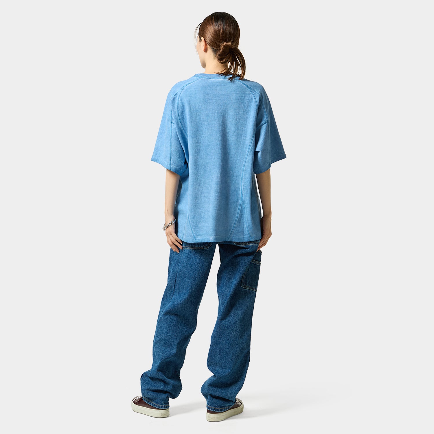 HUF (ハフ) Worldwide JP /TOPS & SHIRTS（トップス&シャツ）/ WASHED PANELED CREW商品 / LT BLUE