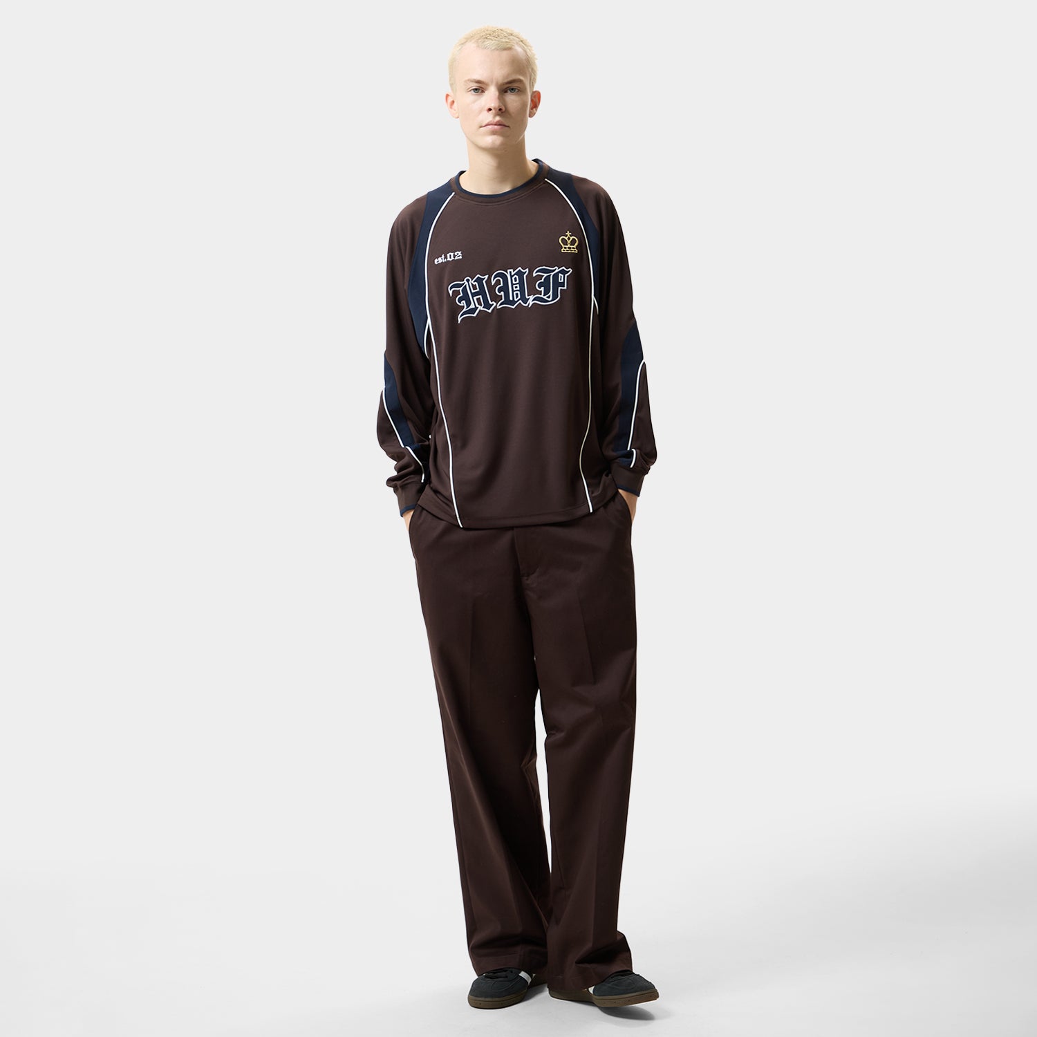 HUF (ハフ) Worldwide JP /TOPS & SHIRTS（トップス&シャツ）/ HARD LUXE JERSEY LS CREW商品 / COFFEE
