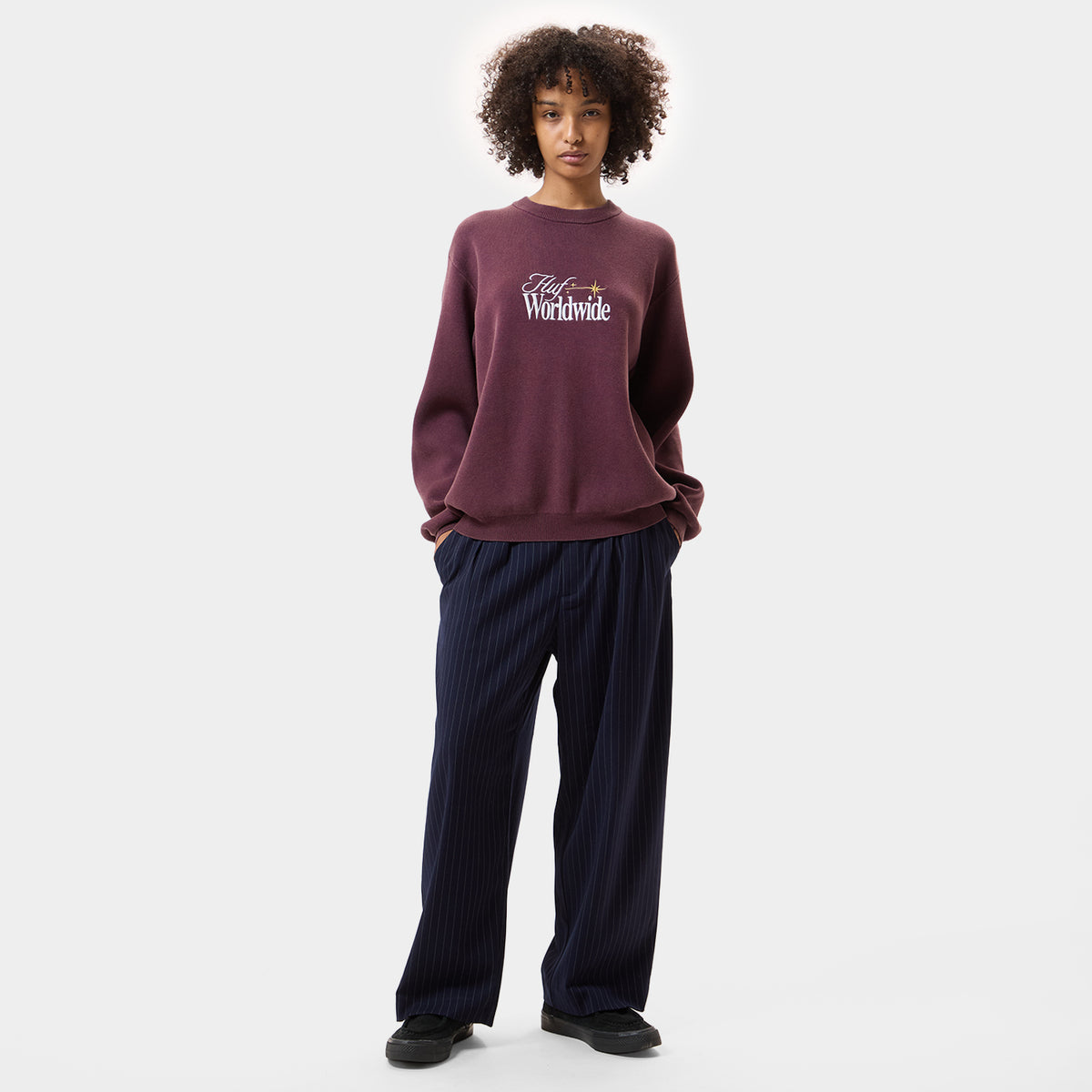 HUF (ハフ) Worldwide JP /KNITS & SWEATERS（ニット&セーター）/ ORION CONTRAST SWEATER商品 / BLACK