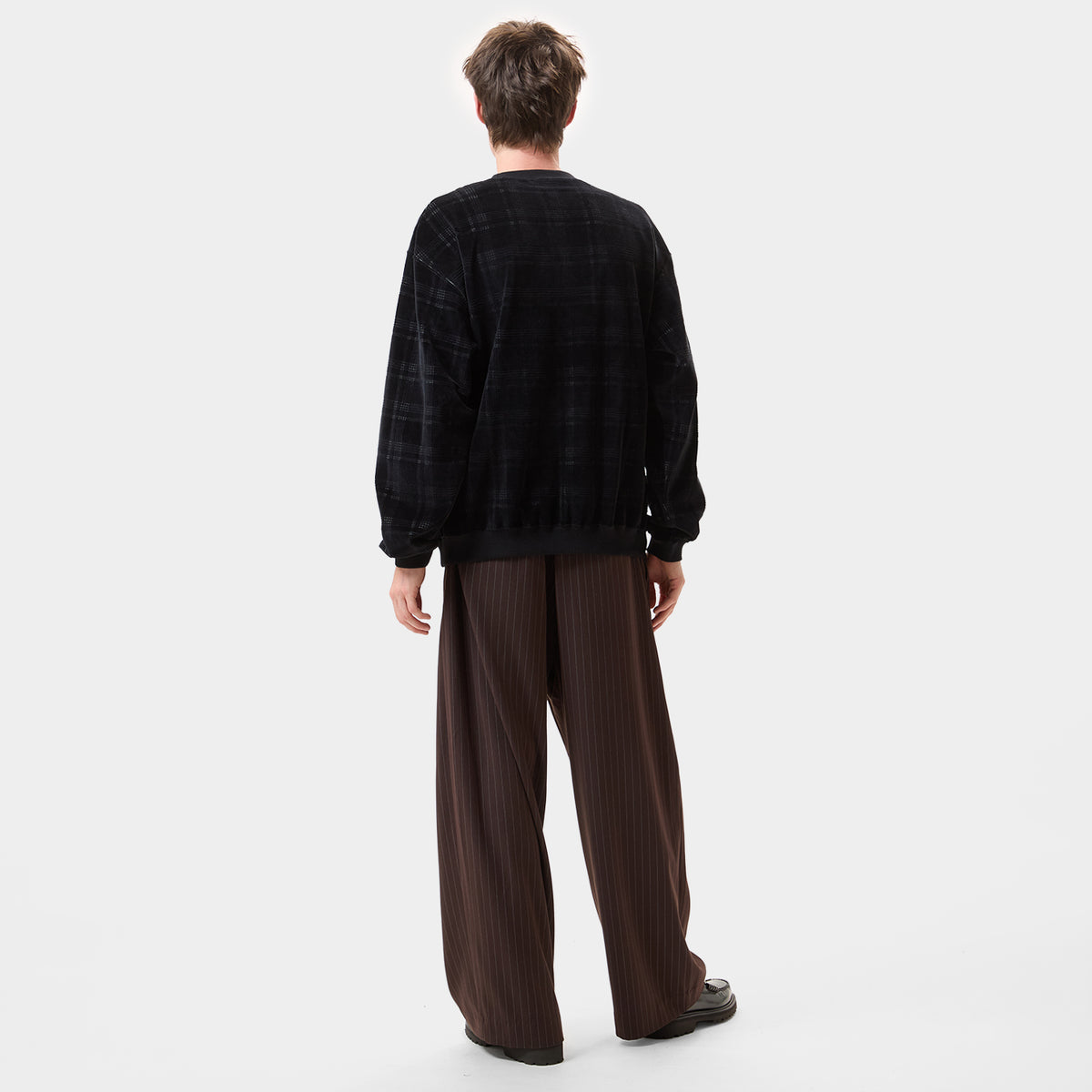 HUF (ハフ) Worldwide JP /SWEATSHIRTS（スウェットシャツ）/ 1984 PLAID VELOUR CREW商品 / SAND