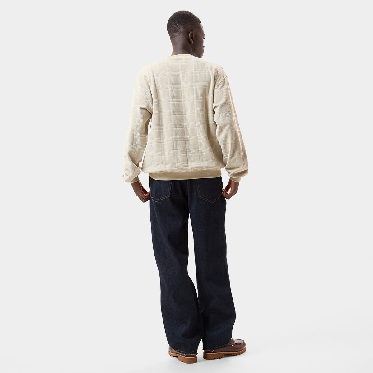 HUF (ハフ) Worldwide JP /SWEATSHIRTS（スウェットシャツ）/ 1984 PLAID VELOUR CREW商品 / SAND