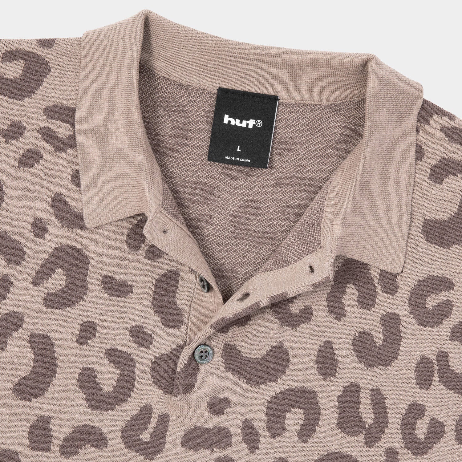 HUF (ハフ) Worldwide JP /TOPS & SHIRTS（トップス&シャツ）/ huf CO-OP CHUNKY CHEETAH KNIT POLO商品 / NAVY
