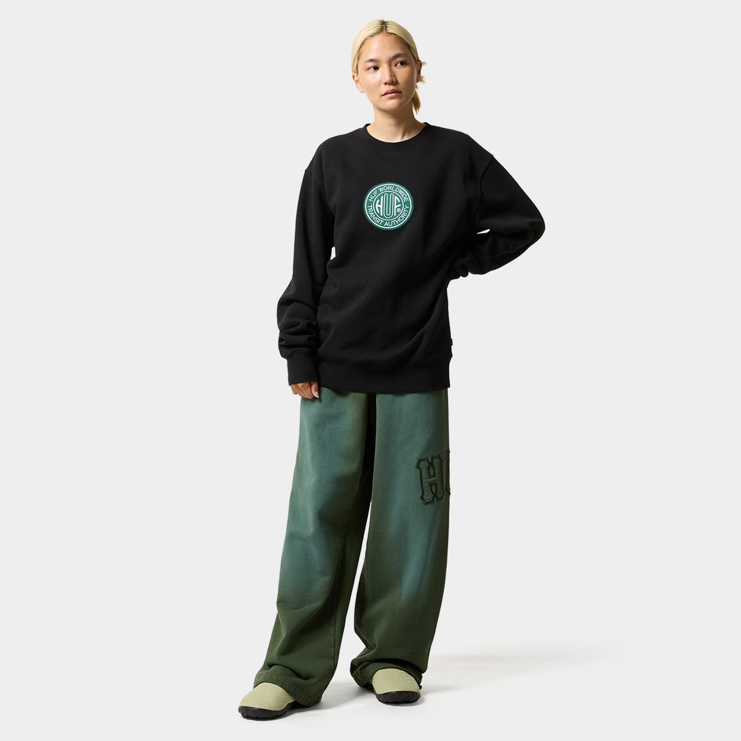HUF (ハフ) Worldwide JP /SWEATSHIRTS（スウェットシャツ）/ TRANSIT AUTHORITY CREWNECK商品 / BLEACH