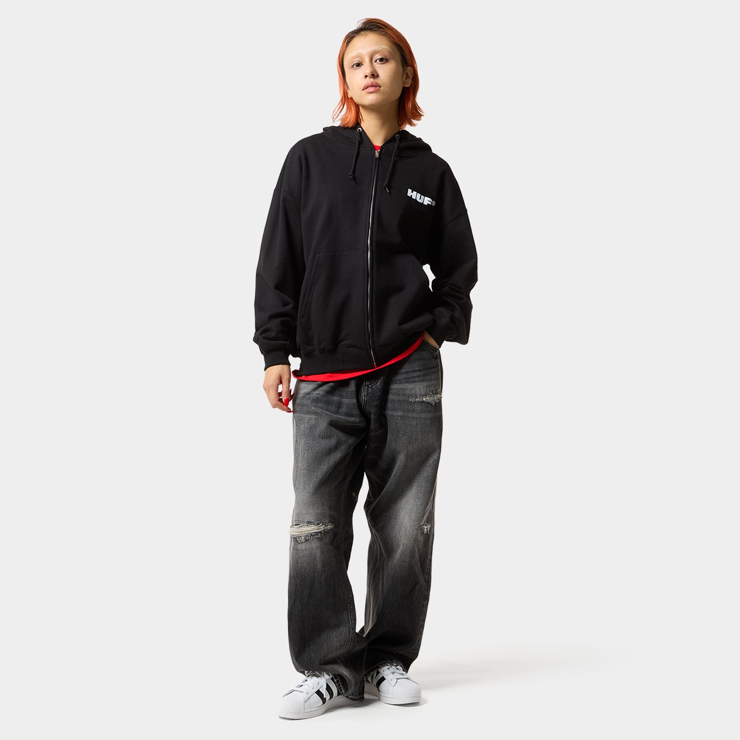 ALL CAPS FULL ZIP HOODIE - HUF Worldwide JP ハフ