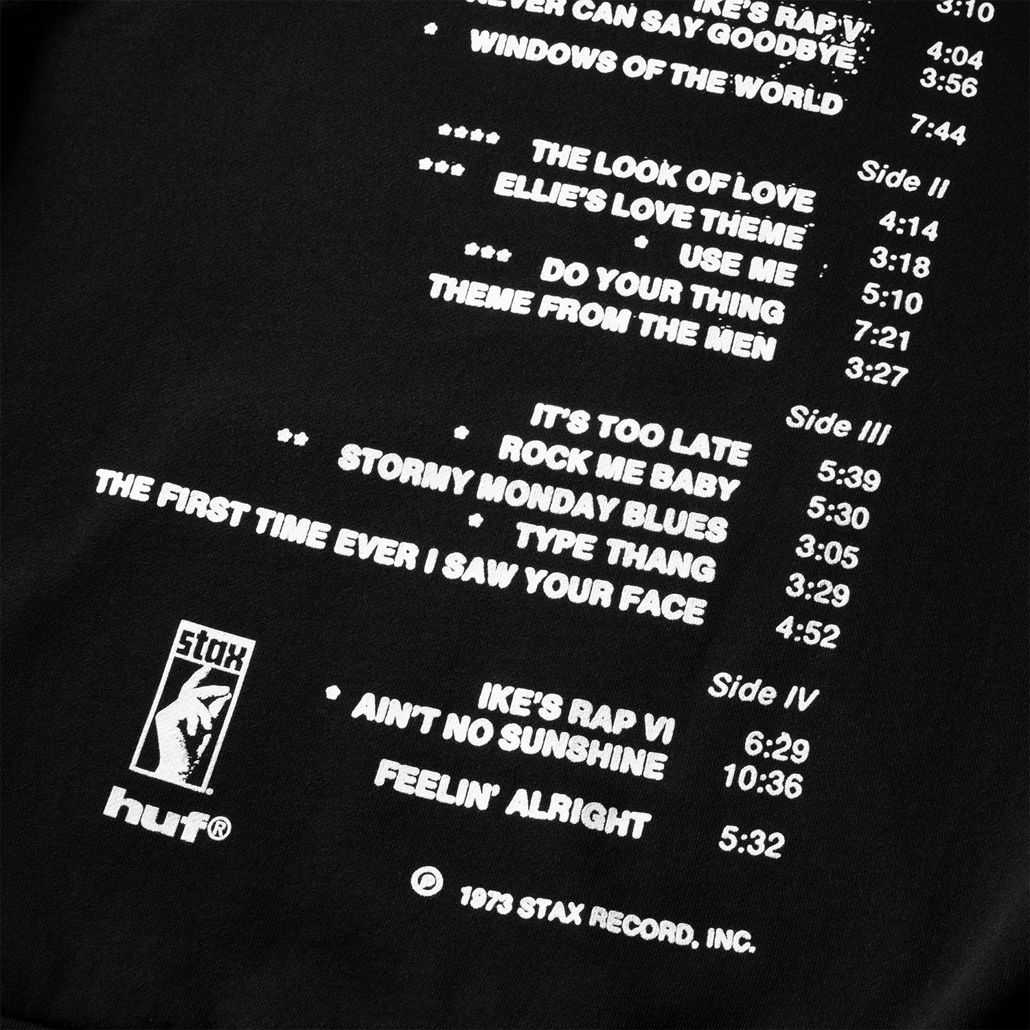 HUF (ハフ) Worldwide JP /HOODIES（パーカー）/ HUF X ISAAC HAYES TAHOE HEAVYWEIGHT HOODIE商品 / BLACK