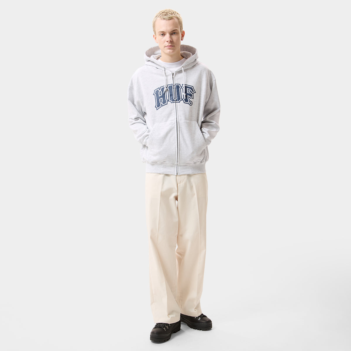 HUF (ハフ) Worldwide JP /HOODIES（パーカー）/ CLASSIC ARCH FULL ZIP HOODIE商品 / ASH GREY