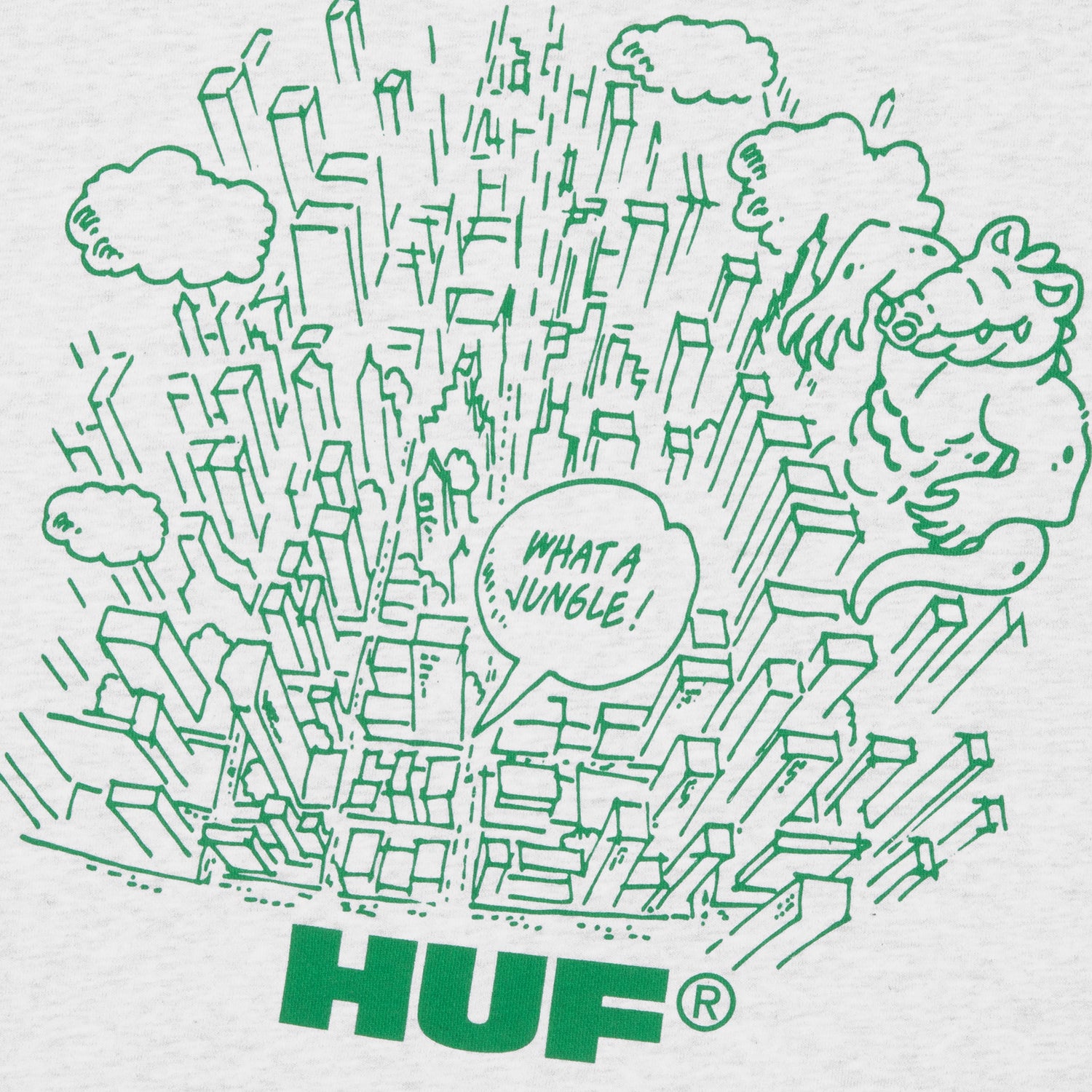 HUF (ハフ) Worldwide JP /SWEATSHIRTS（スウェットシャツ）/ WHAT A JUNGLE CREW商品 / ASH GREY
