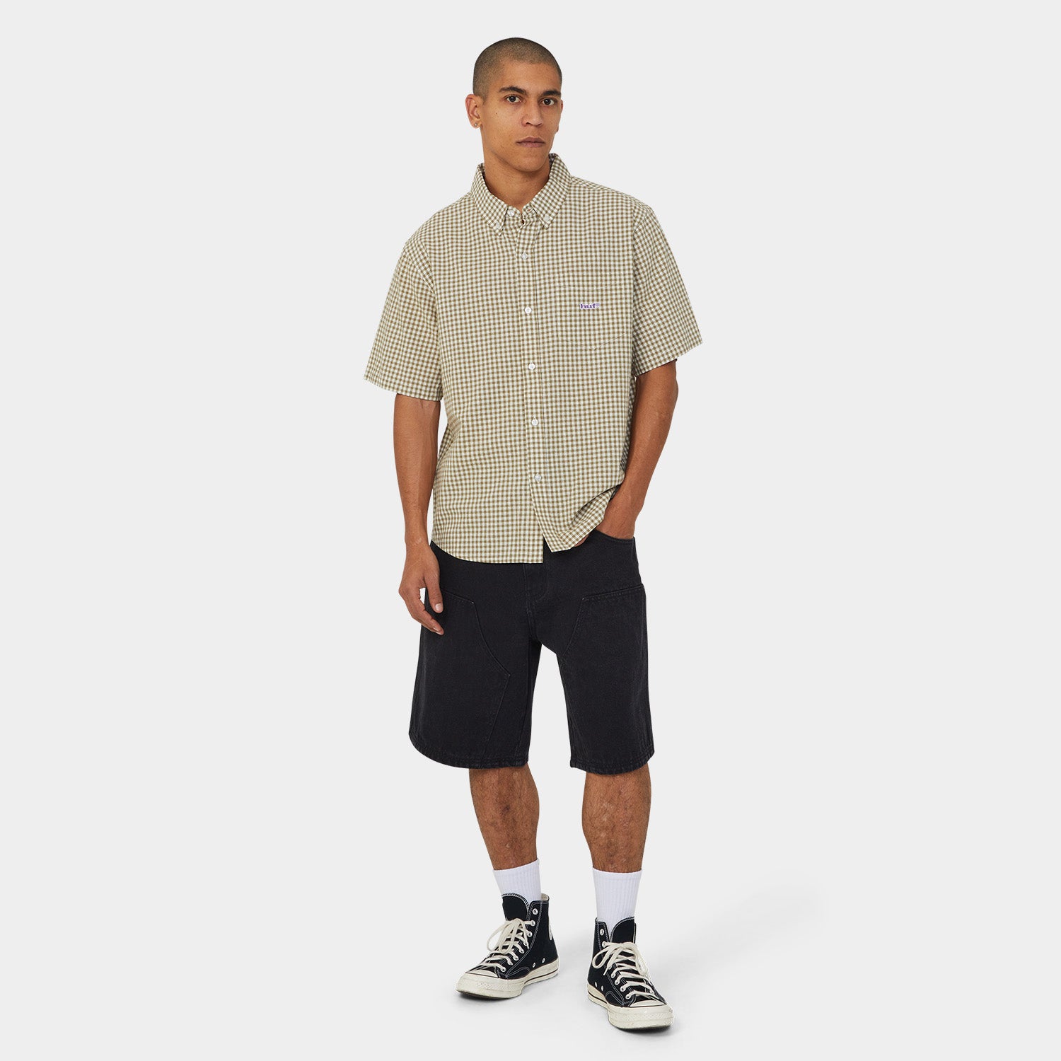 HUF (ハフ) Worldwide JP /SHORTS（ショーツ）/ KINDA LOOSE DOUBLE KNEE SHORT商品 / DIRTY WASH