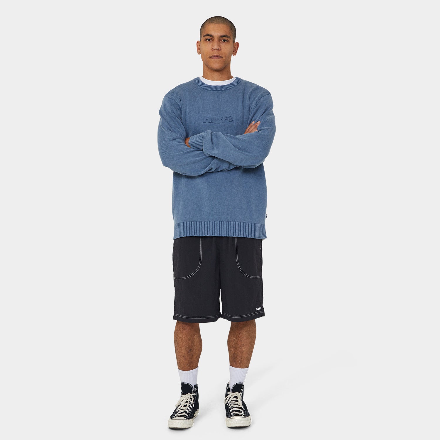 HUF (ハフ) Worldwide JP /SHORTS（ショーツ）/ 89 CONTRAST EASY SHORT商品 / BLACK