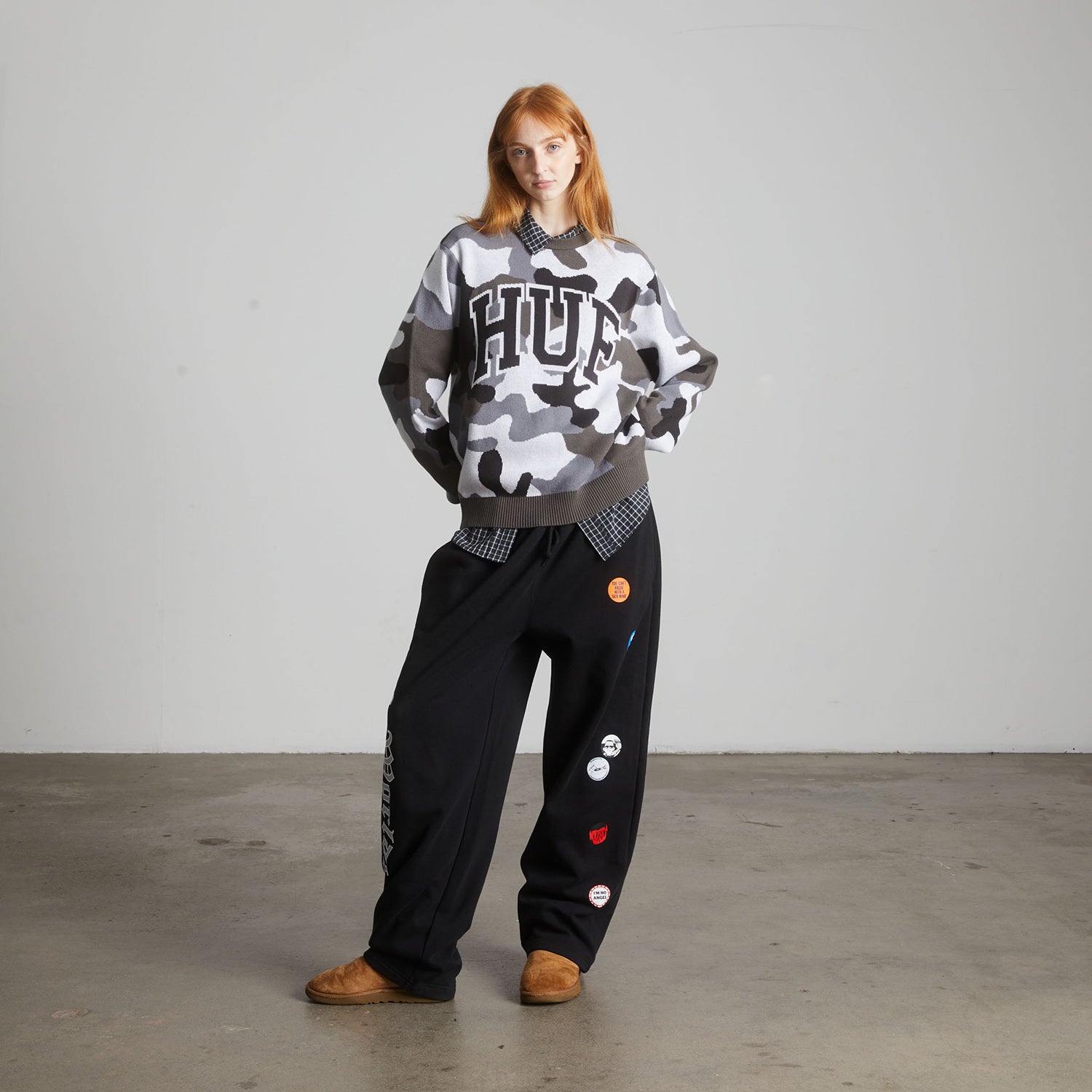 HUF (ハフ) Worldwide JP /PANTS（パンツ）/ OLYMPIA OPEN HEM SWEATPANT商品 / BLACK